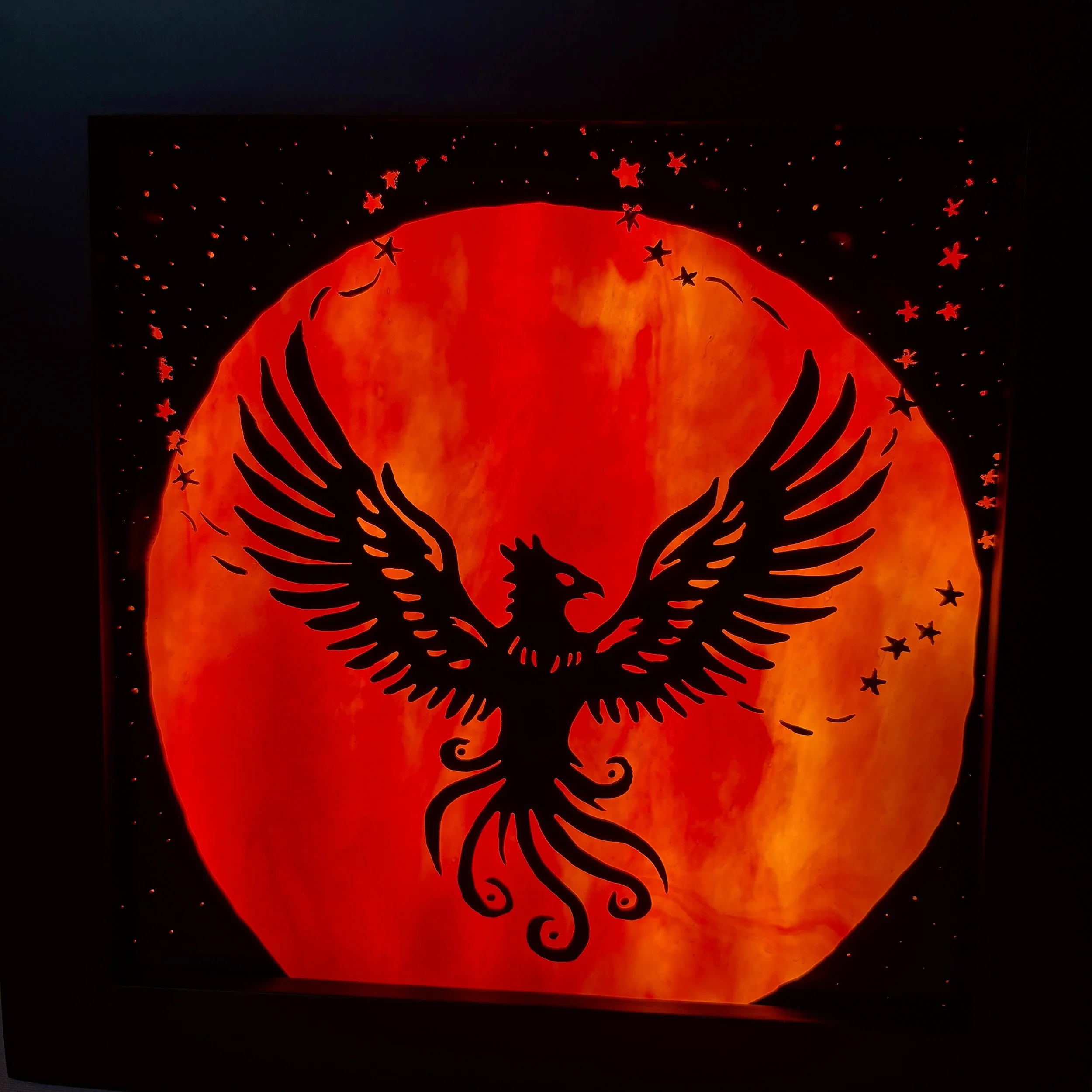 Stars are Born when the Phoenix Rises
6" x 6". Available at Blue Ridge Mountain Arts Center
in The Makers Collective Exhibition. 
 Opening 1/17/2026
www.brmaa.org