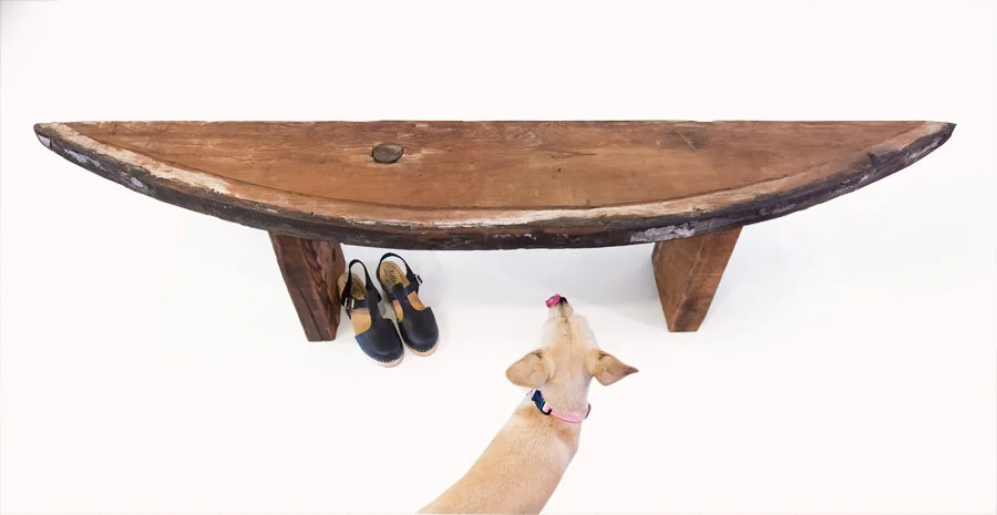 Olive Barrel Bench