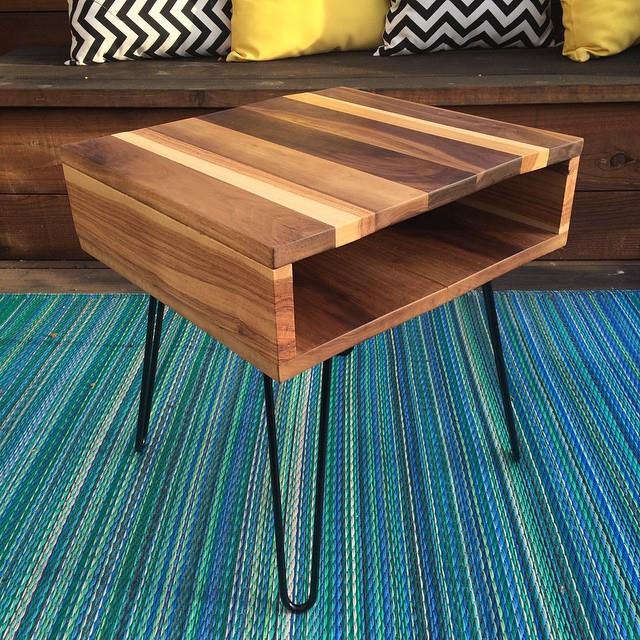 walnut racing stripe night stand