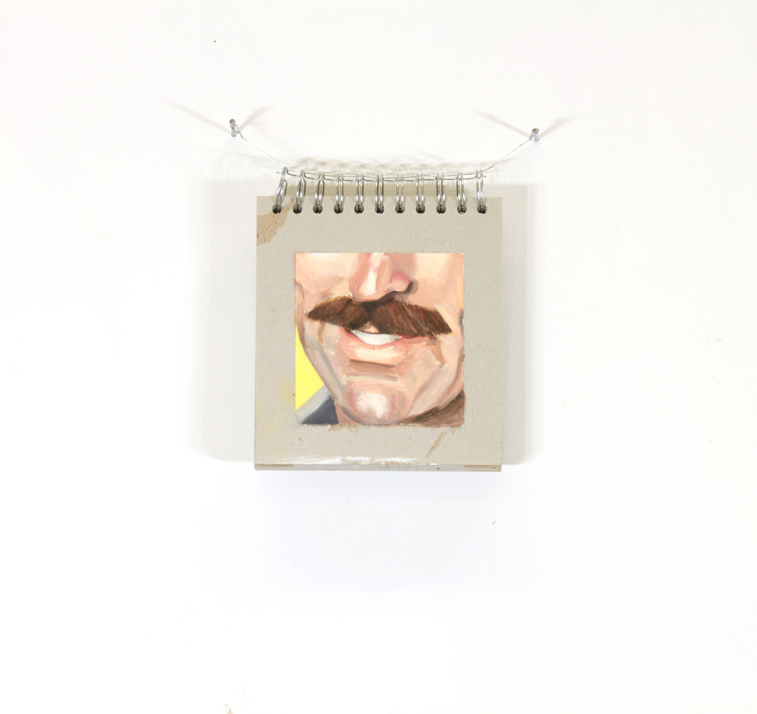   Moustache Book  (detail) ,  2017  Oil on cardboard  Approximately 6” x 5.5” 