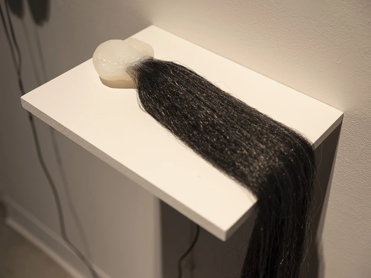 Plug (detail), 2018 Silicone, synthetic hair, audio Photo: Mark Kasumovic