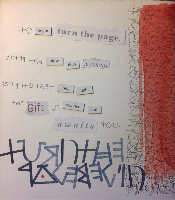 Playing with poetry, book page from Noelle Gulden