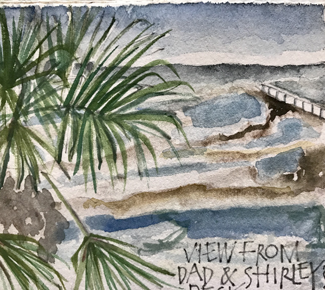 View from our deck, St George Island L Doctor Sketchbook