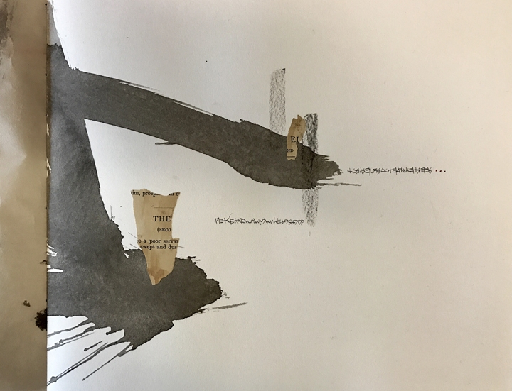 Book page, exercise in "Greek" alphabet and mark making, Jean Lopez