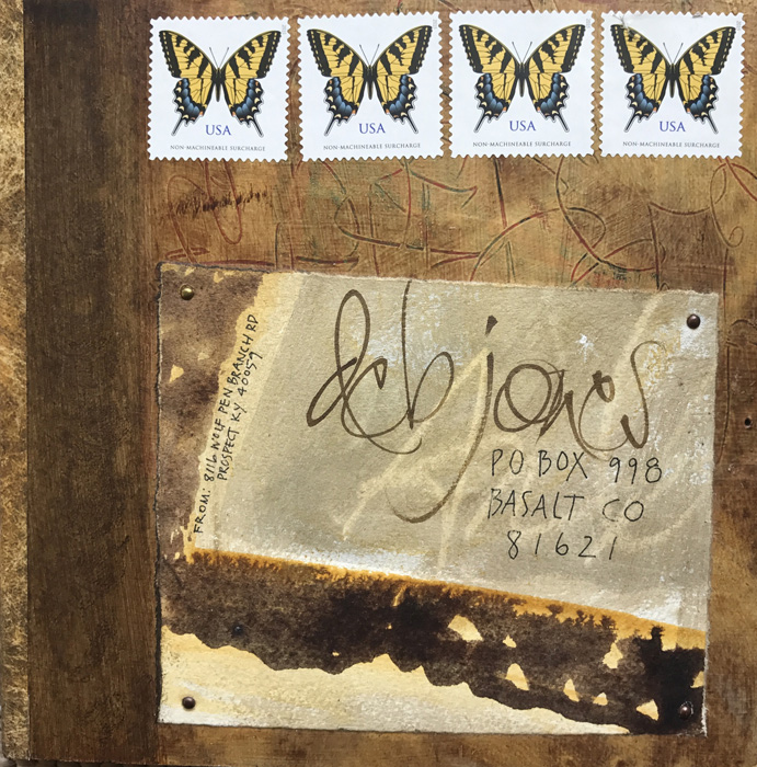 Front of letter sent to Deb, L Doctor (all work 7 x 7, the work itself stamped and mailed)