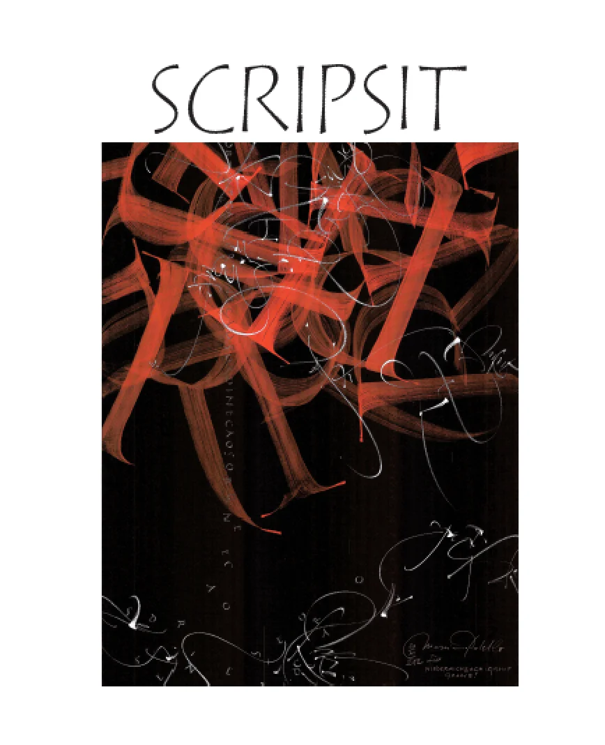 Cover for Scripsit – just out this month an entire issue on brush lettering. Image by Massimo Polello: 