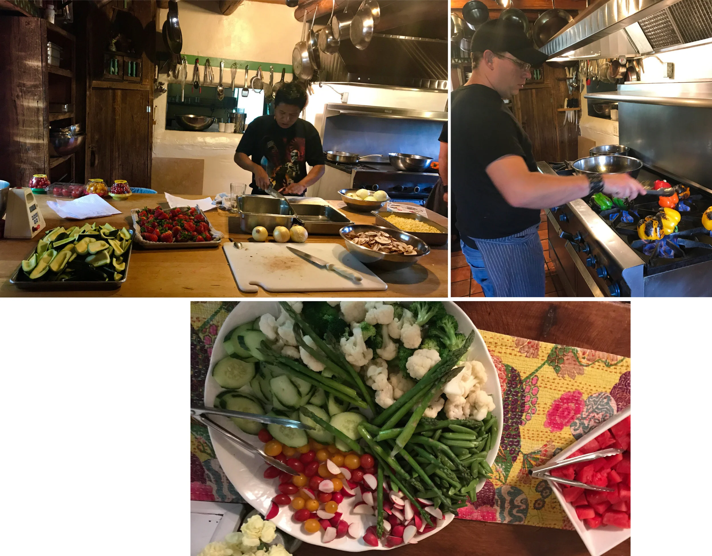 Fabulous food– here are some pictures of the kitchen at our retreat