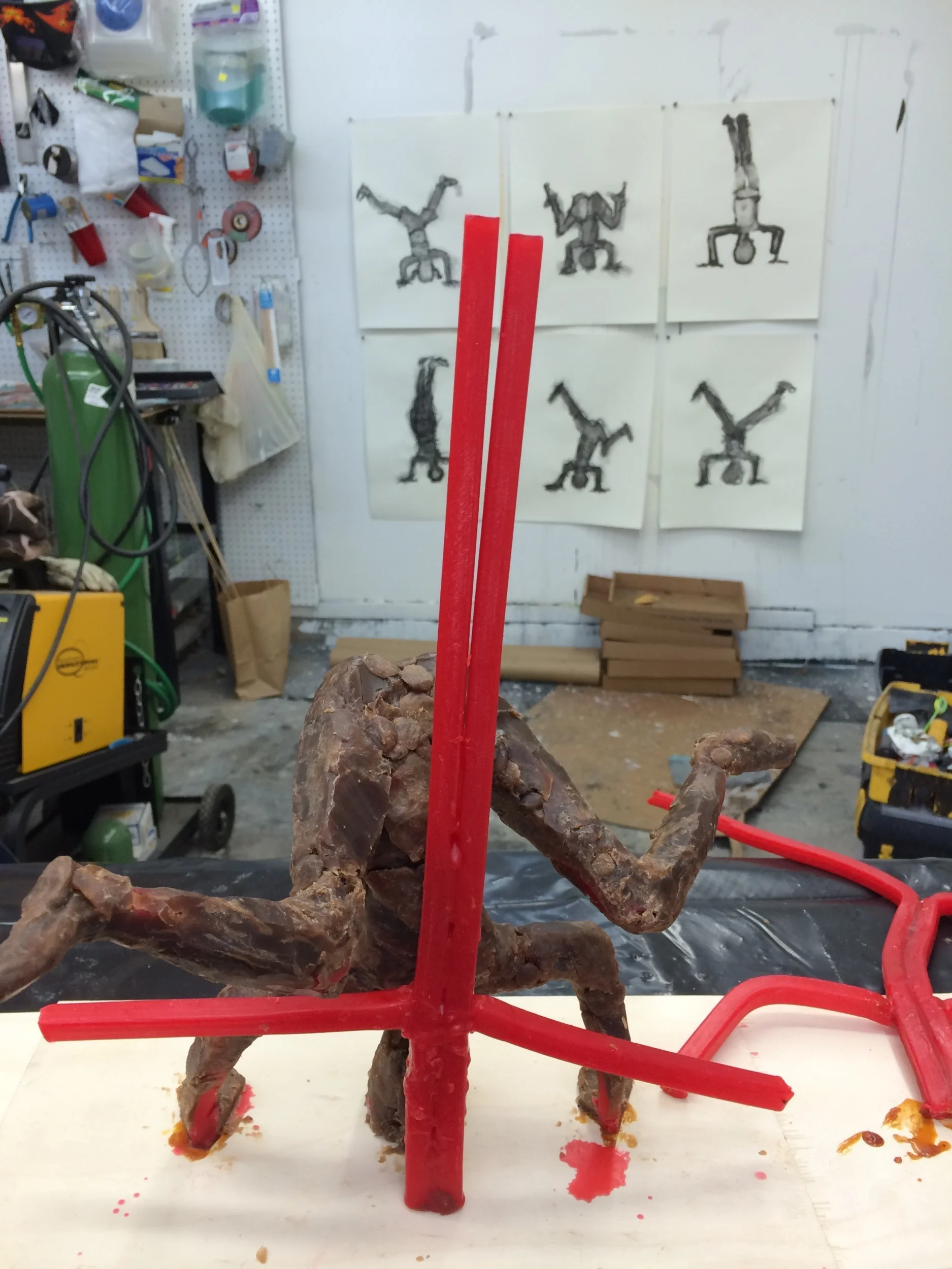 Estimating how tall to make the 3rd sculptures armature. 