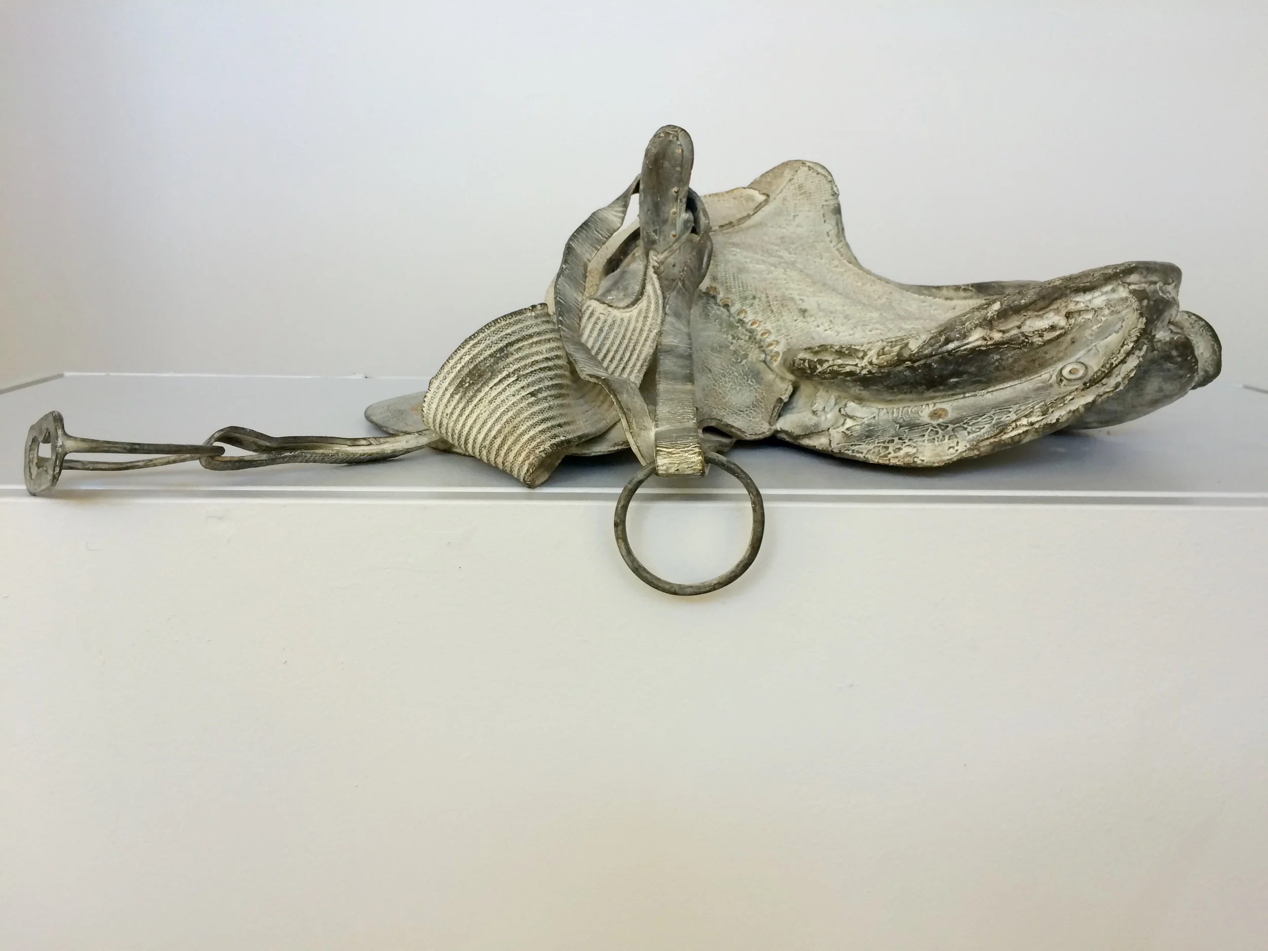 “Victoria Aside” Bronze and gold leaf sculpture 30" W x 20" D x 10" T seeartist statement below.