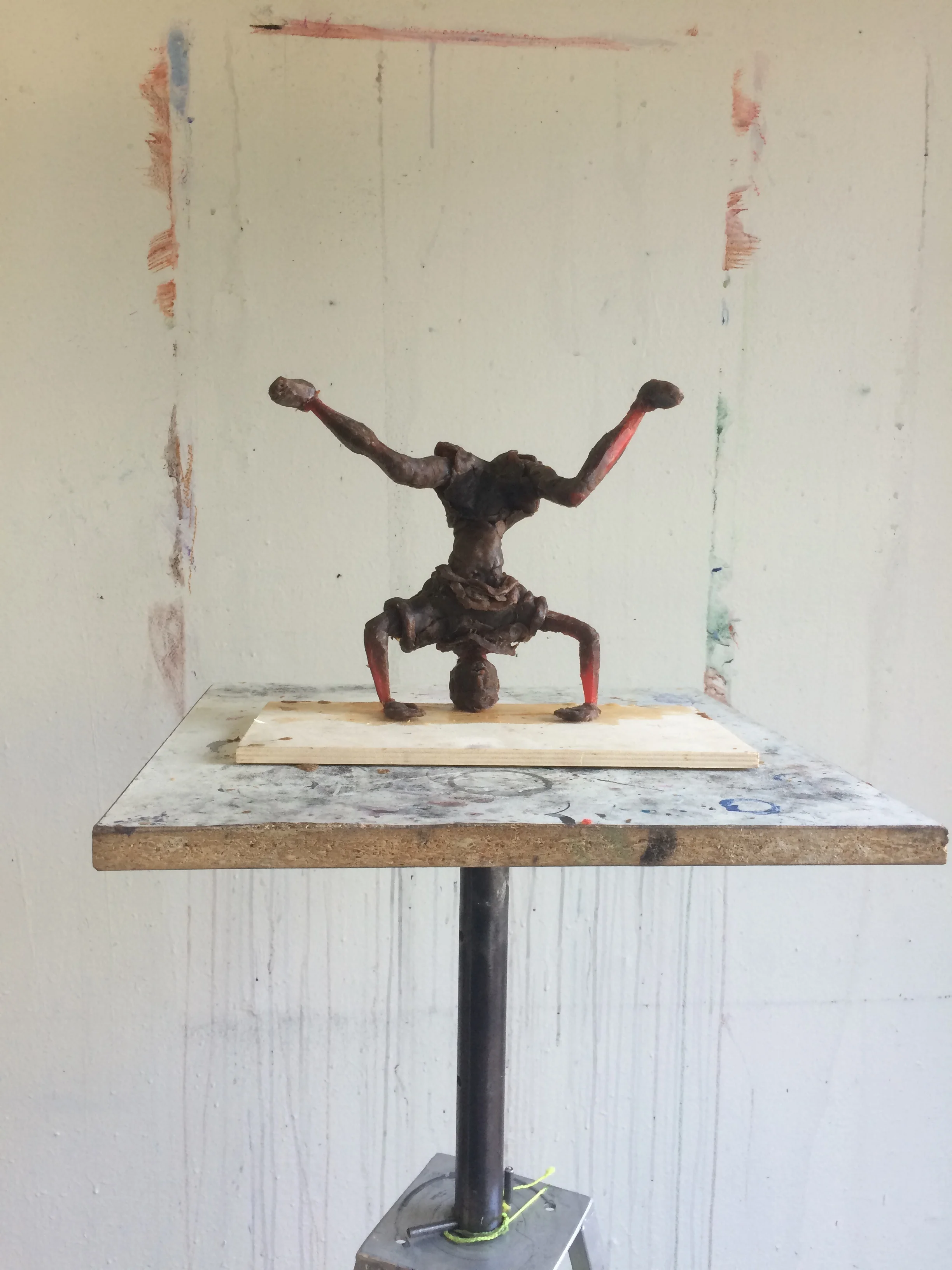 The first of three pieces of a new sculpture in wax. To be cast in bronze. 
