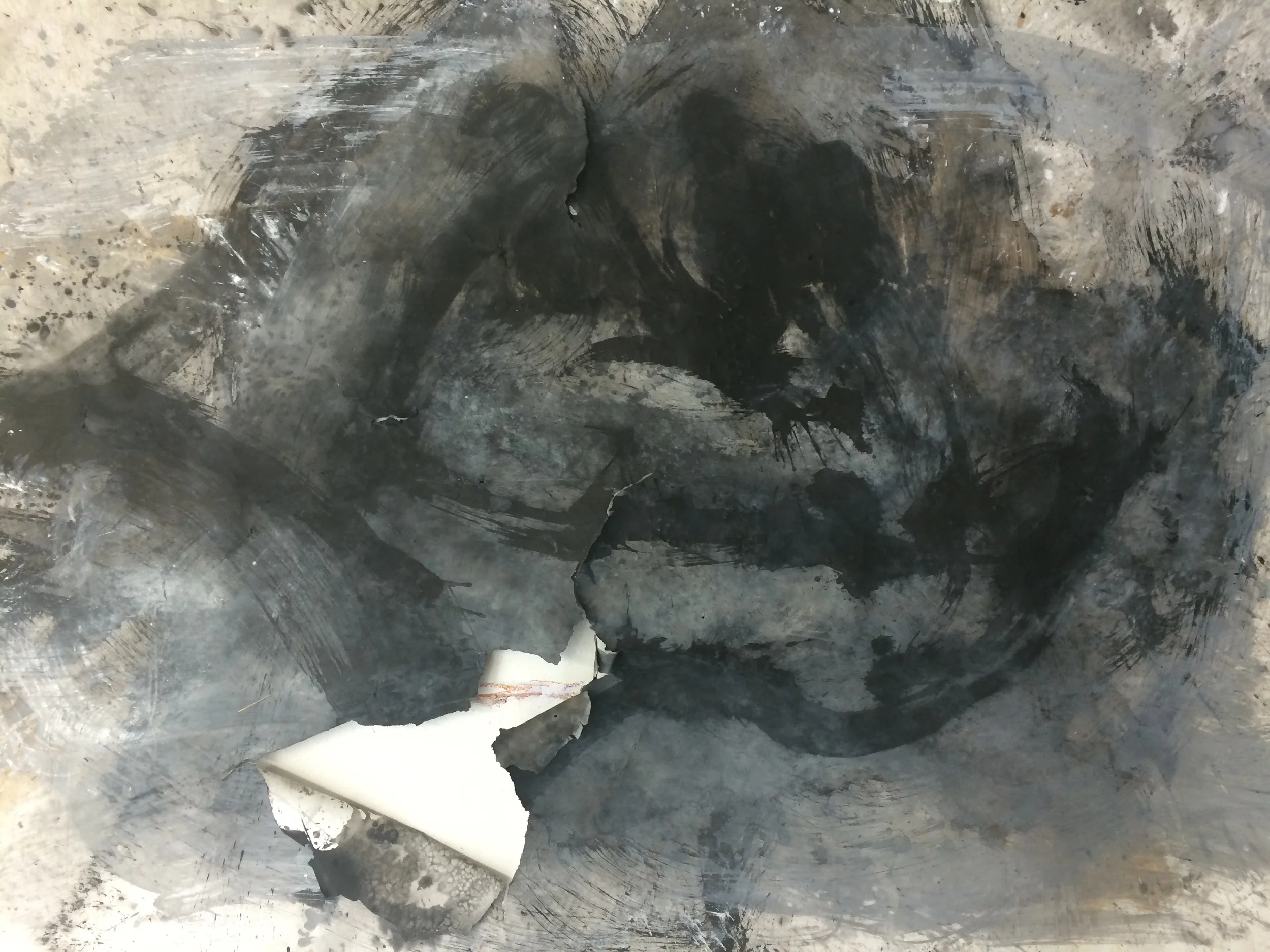 Last weeks monumental drawing of abstract a hat "gust" with tears