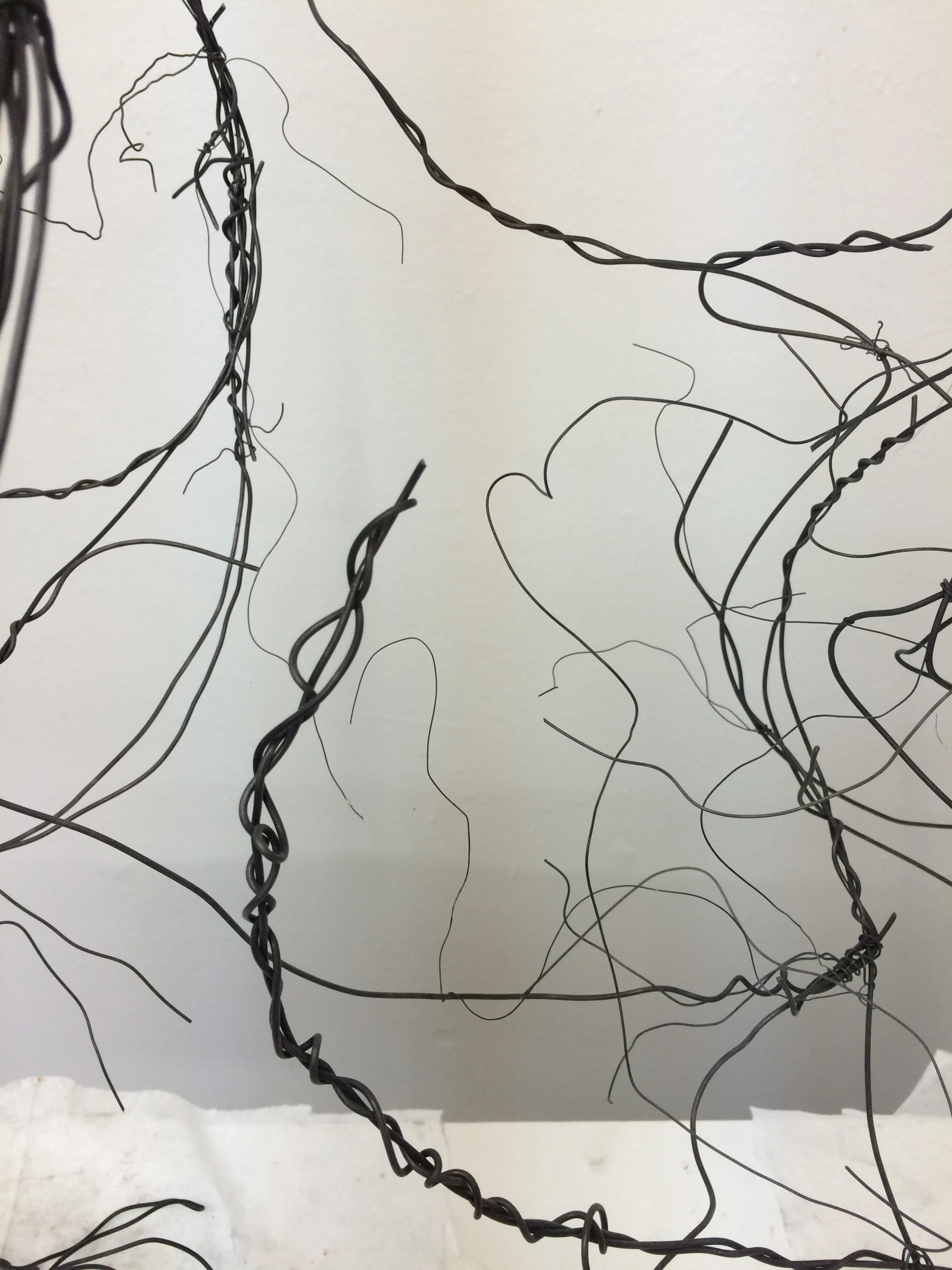 Wire sculpture in process