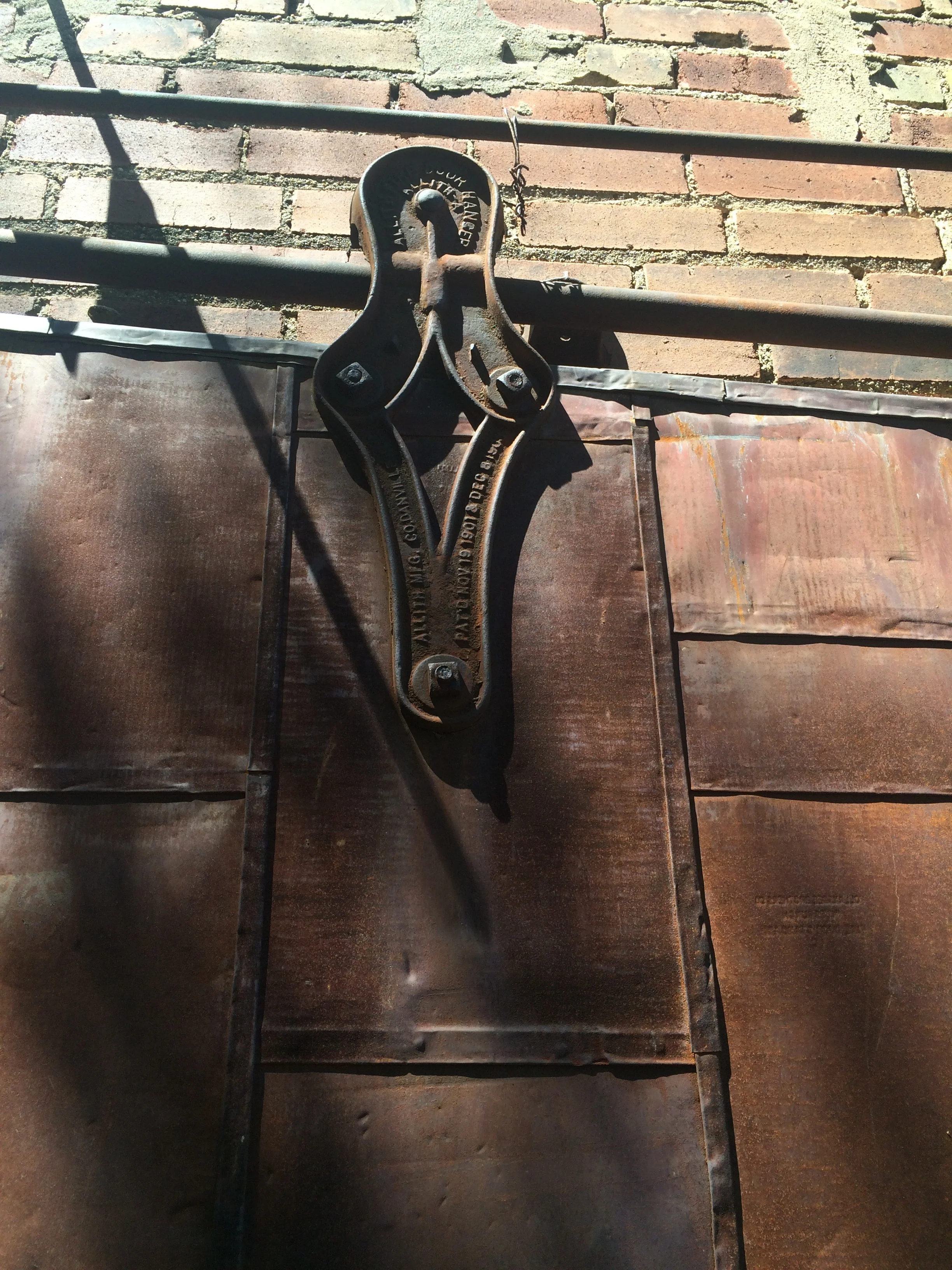 Amazing iron work on these sliding doors. 