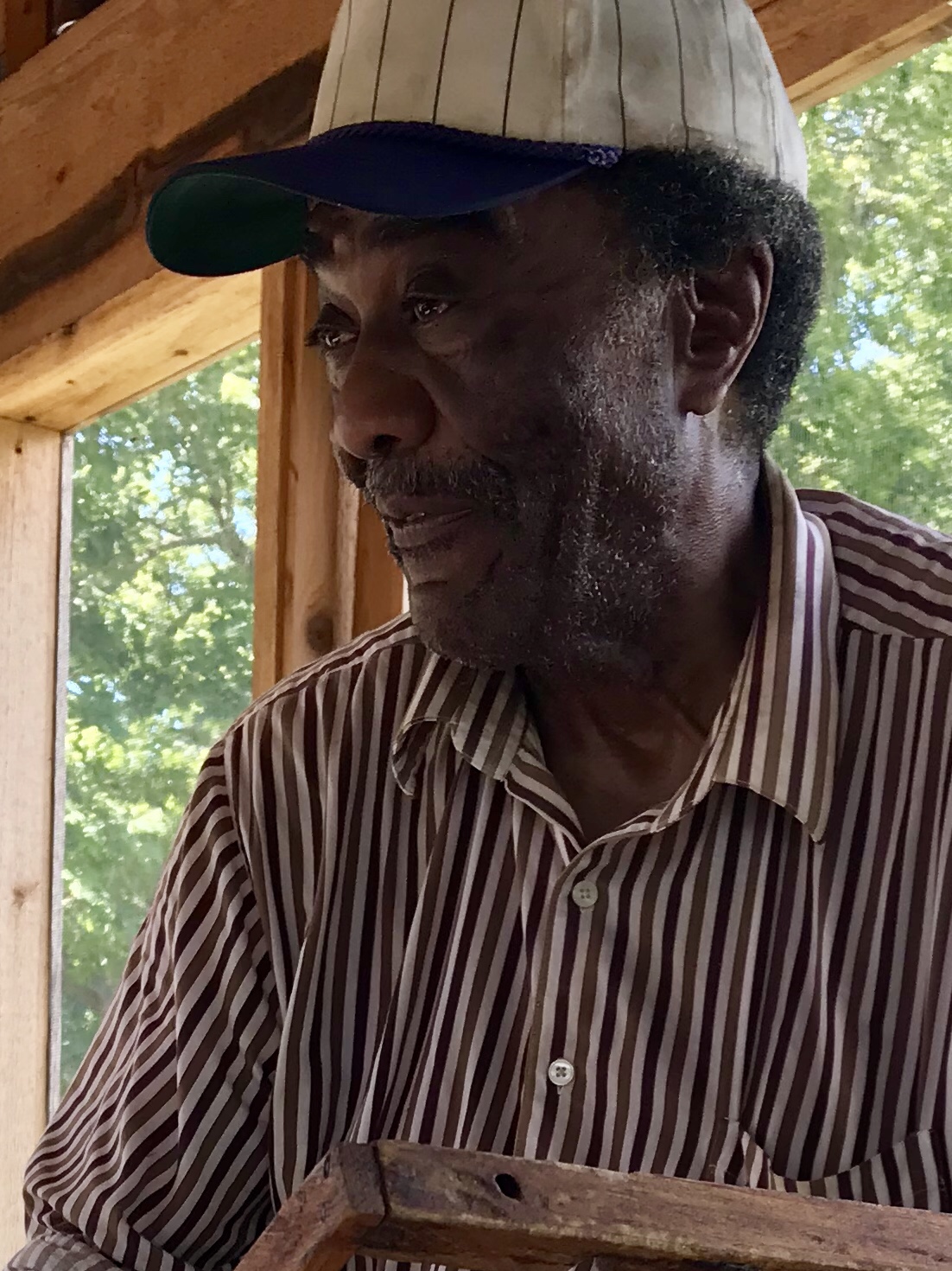 This is Roosevelt (or as Roosevelt would say, it is what is left of Roosevelt). He has been at BeeWeavers since he was 22 years old. Roosevelt is our teacher, guide and bee guru for the day.