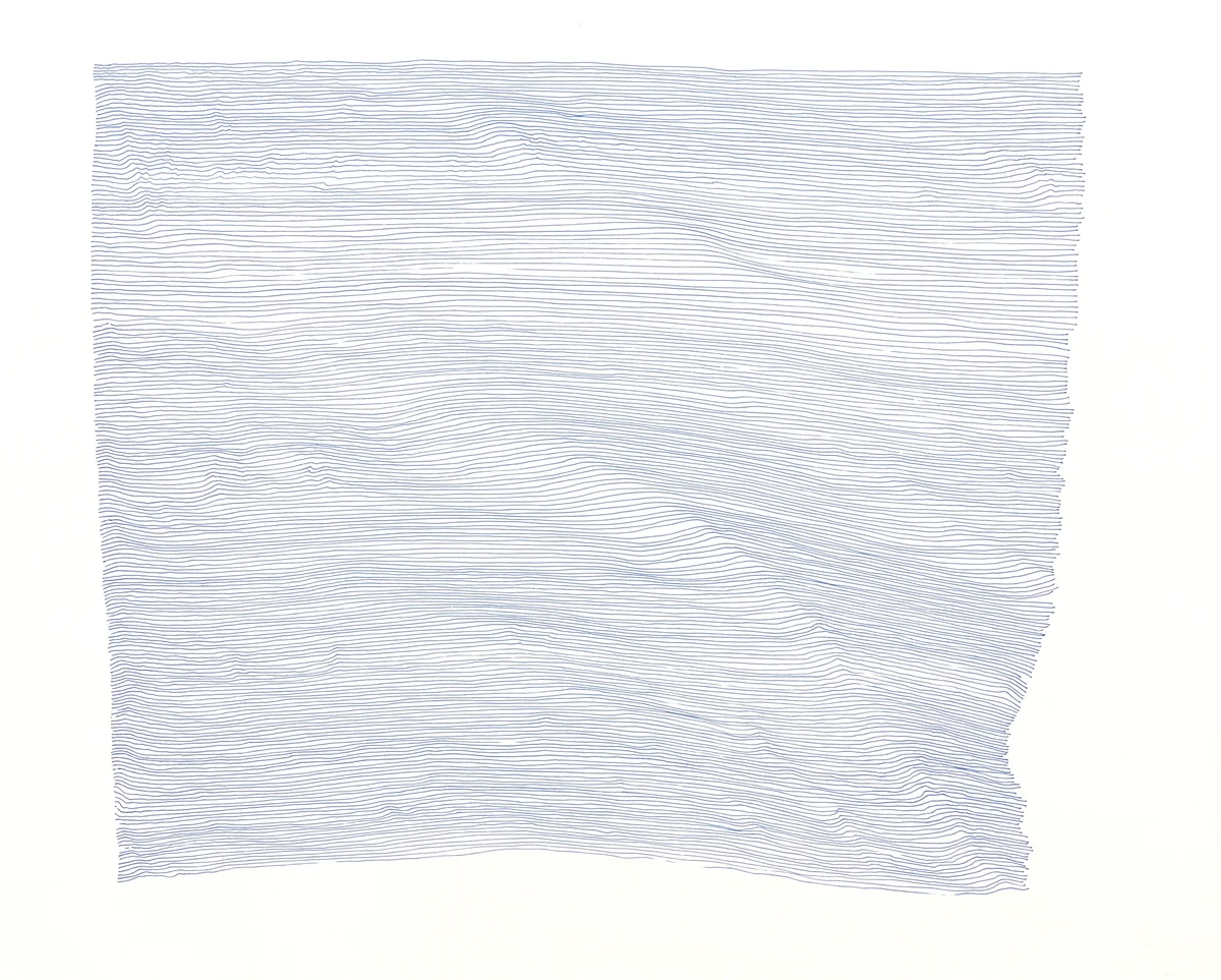 Tracy Taylor Grubbs, Blue #5, Rollerball pen on paper, 25" x 30"