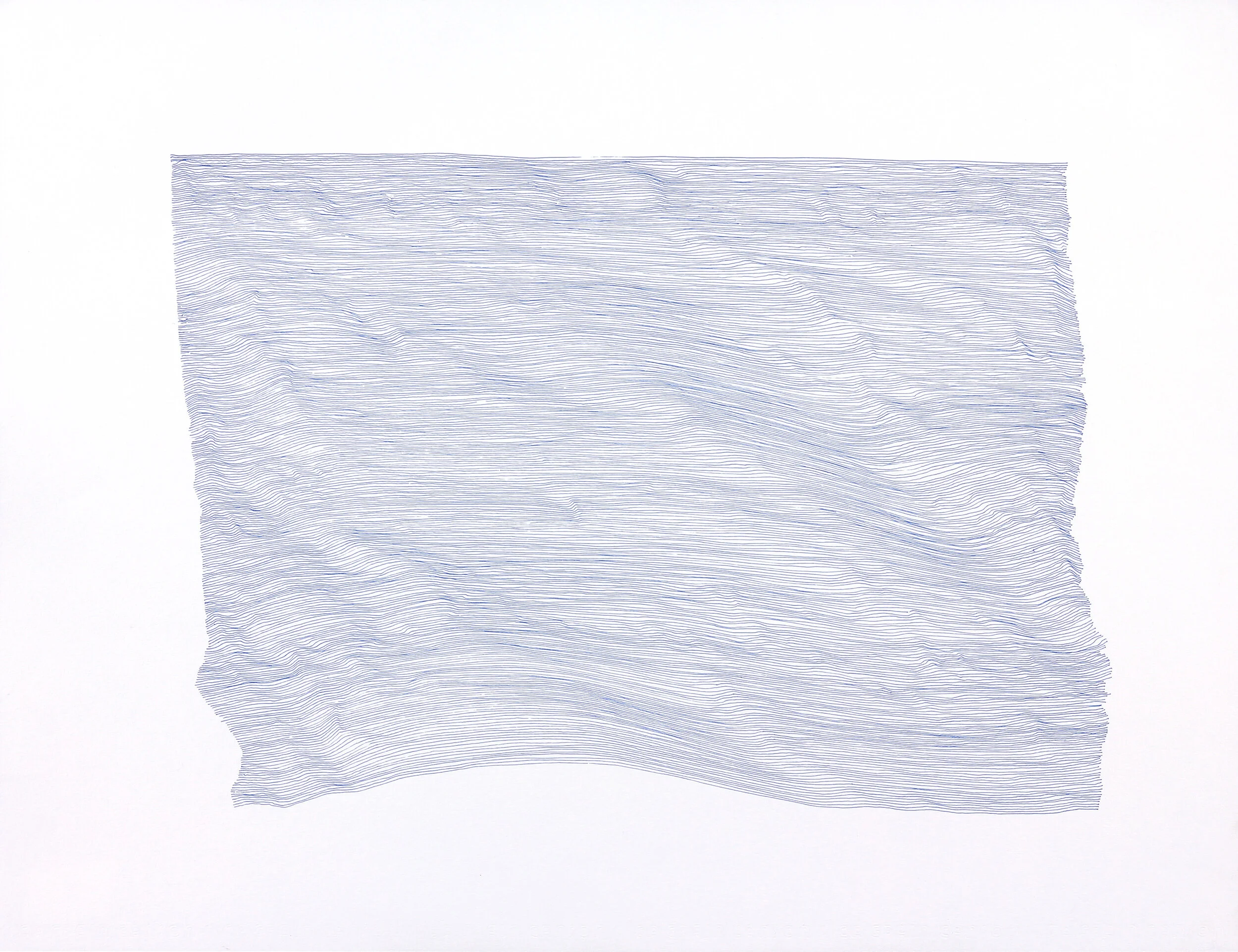 Blue Line Drawing #5, rollerball pen on Fabriano paper