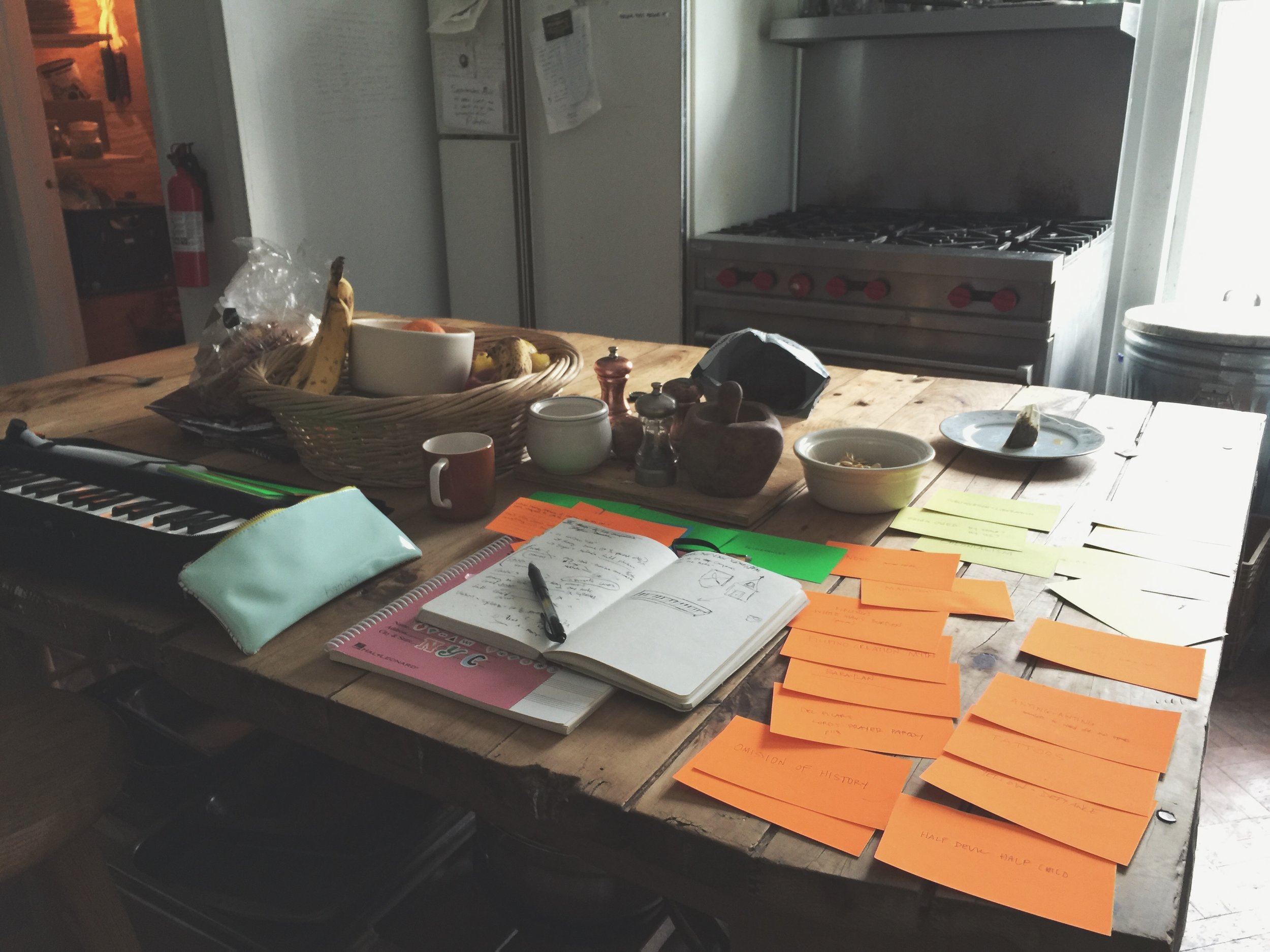 I liked working on the large surface area of the kitchen island
