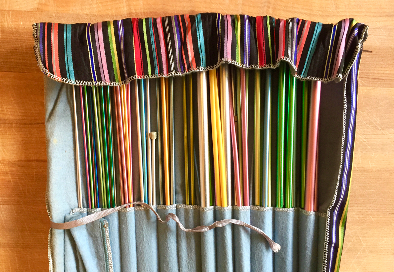 Look! I now have a nearly complete set of straight needles, in their own lovely case.