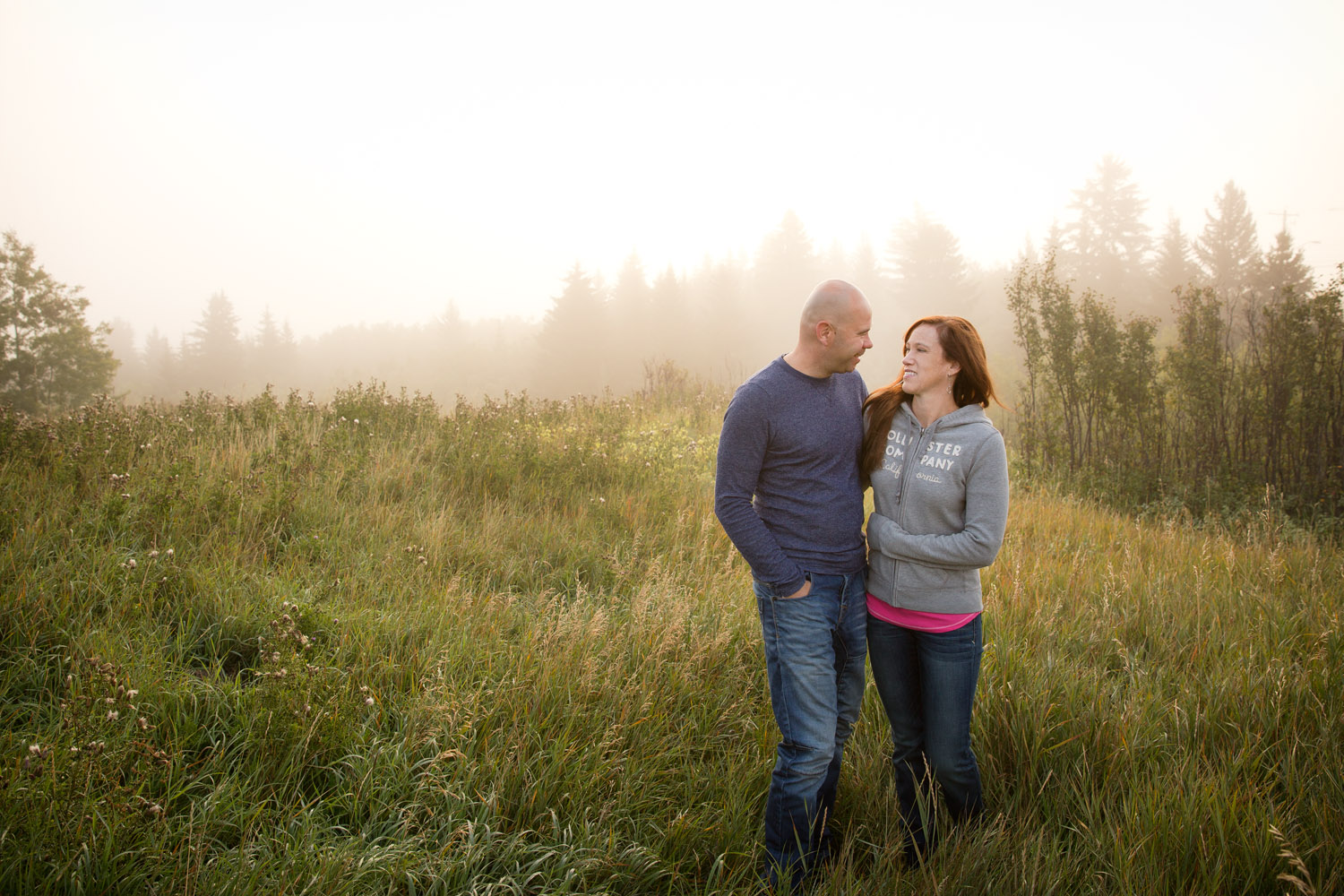 Couples Foggy Morning Adventure Anniversary Shoot