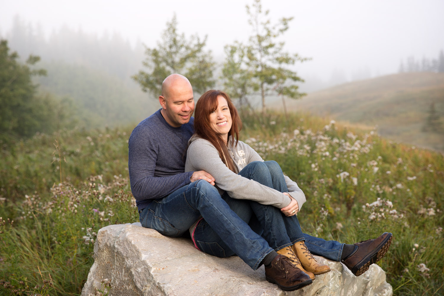 Couples Foggy Morning Adventure Anniversary Shoot