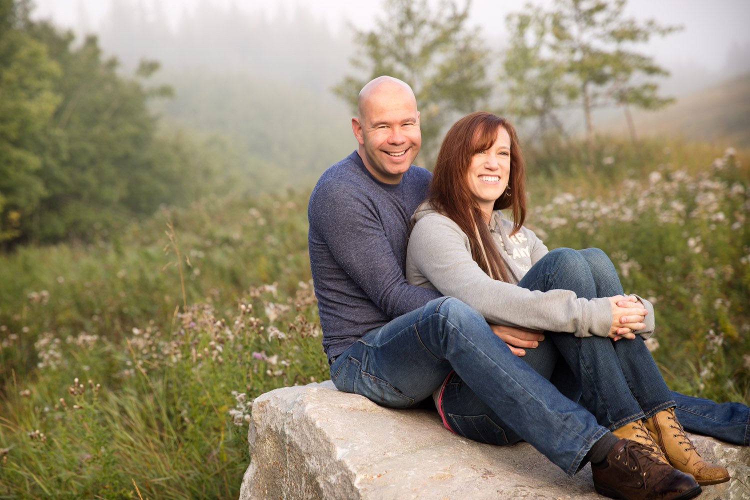 Couples Foggy Morning Adventure Anniversary Shoot