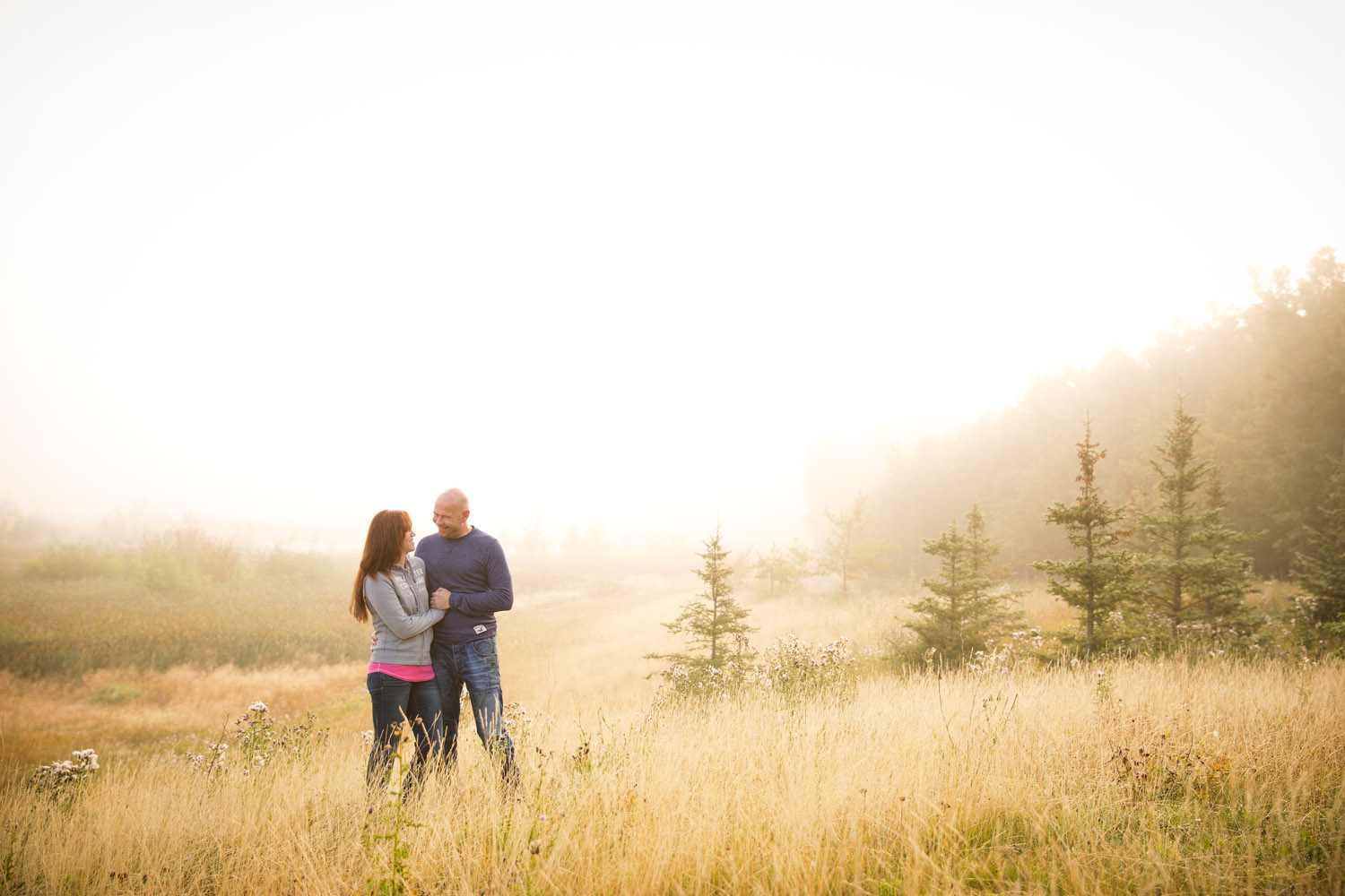 Couples Foggy Morning Adventure Anniversary Shoot