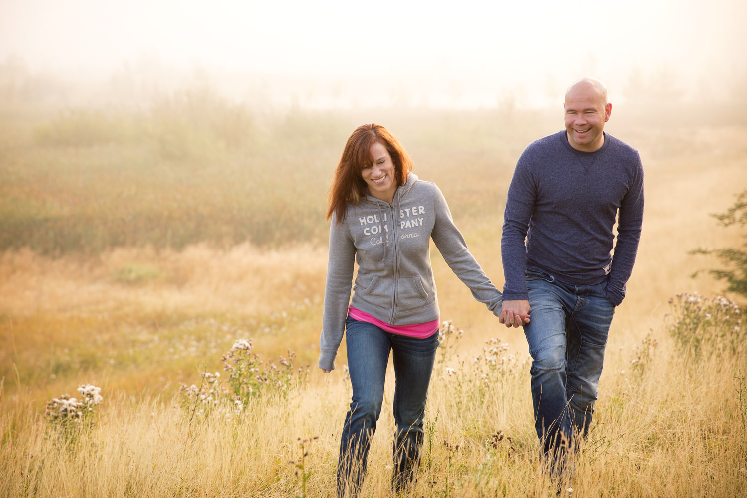 Couples Foggy Morning Adventure Anniversary Shoot