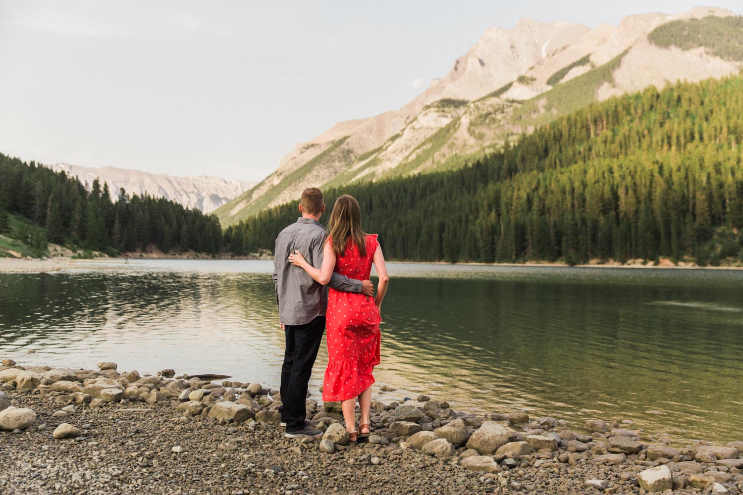 Vacation Anniversary Shoot in Banff, Canada.  Mountain Adventure Photos by Photographer Jennie Guenard