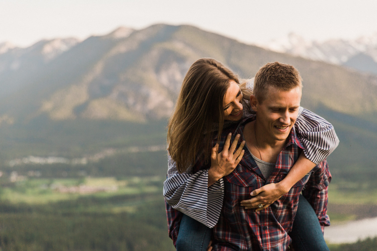 Vacation Anniversary Shoot in Banff, Canada.  Mountain Adventure Photos by Photographer Jennie Guenard