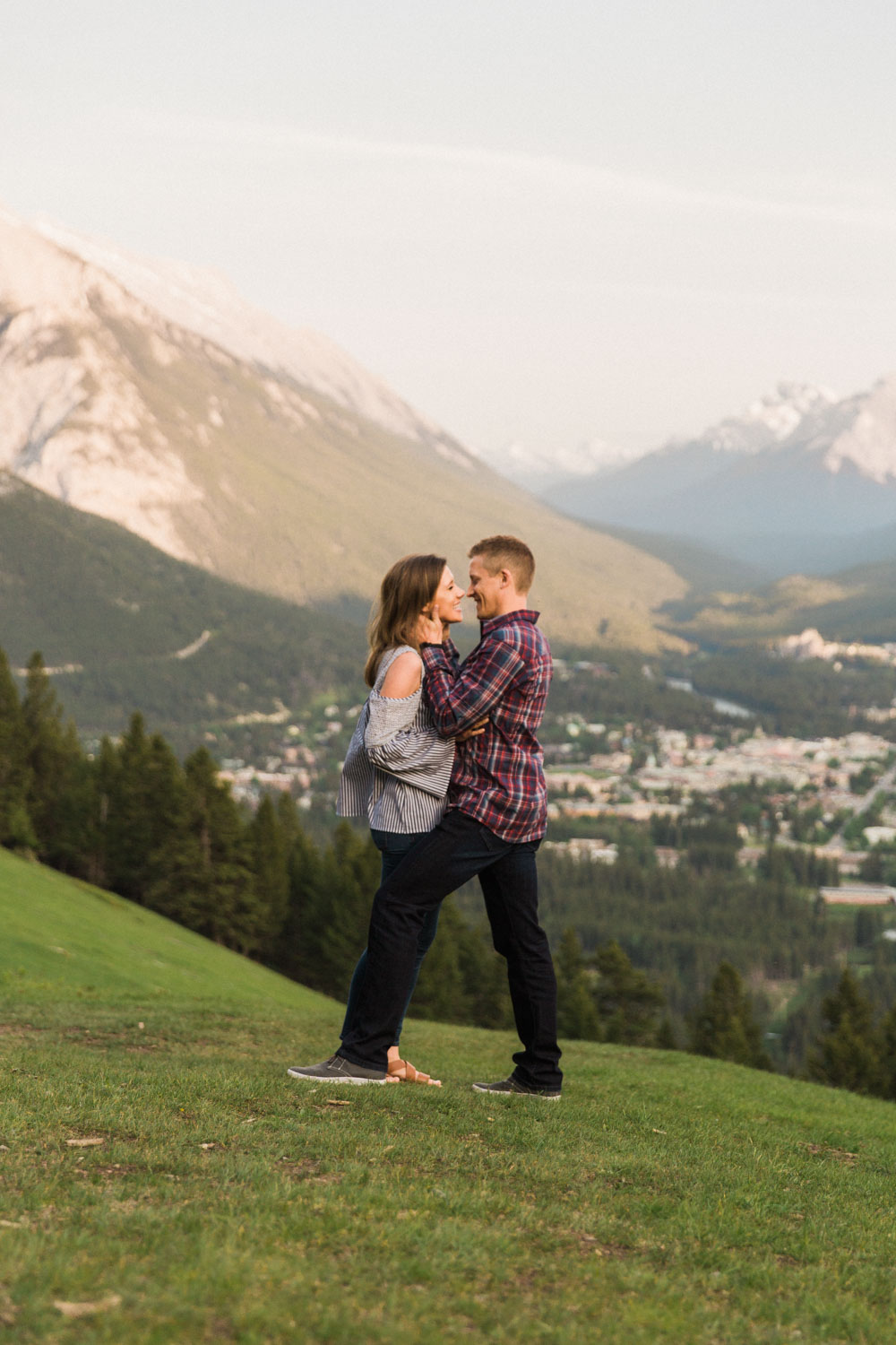 Vacation Anniversary Shoot in Banff, Canada.  Mountain Adventure Photos by Photographer Jennie Guenard