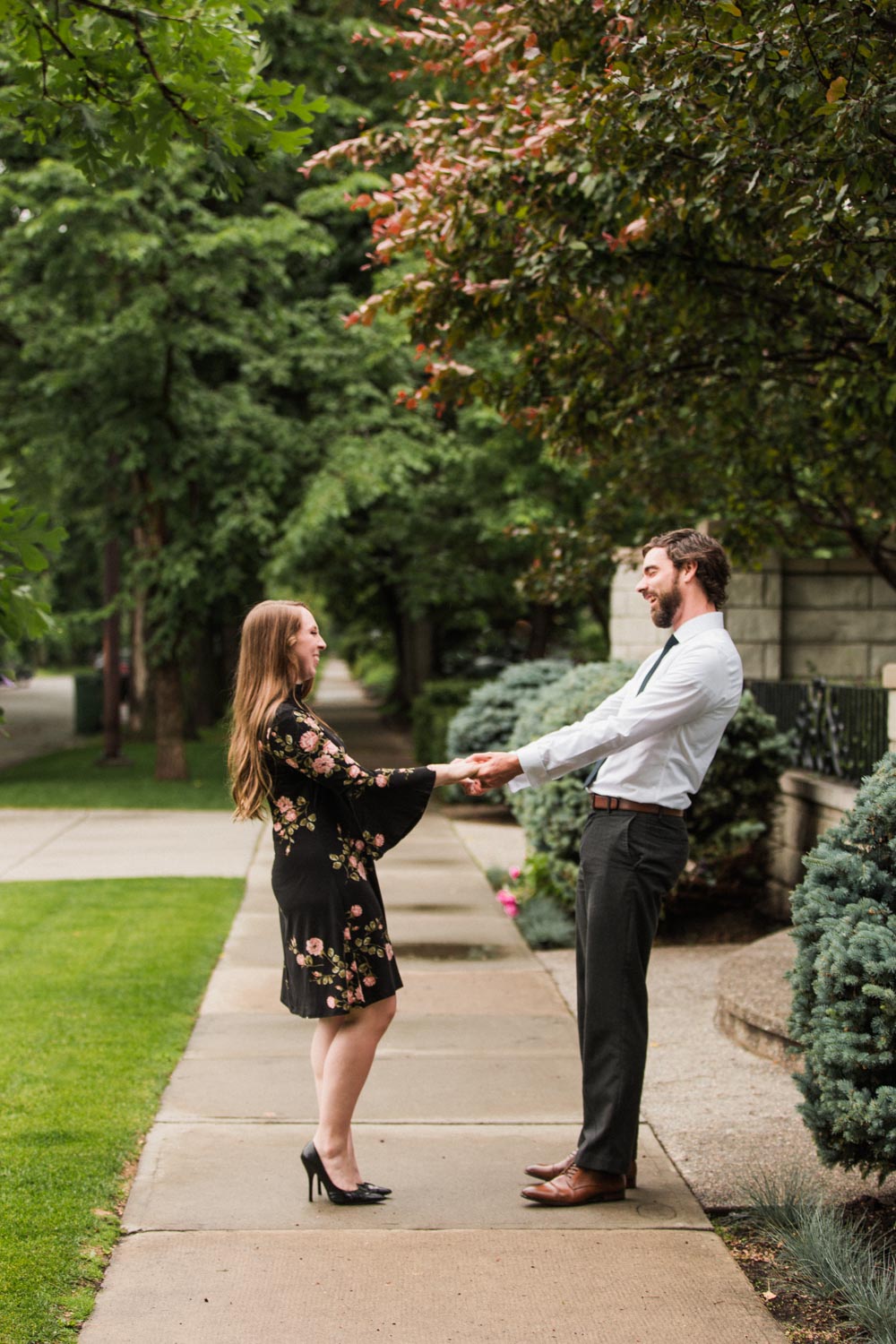 Downtown Calgary Engagement Shoot Elbow Photographer Jennie Guenard Photography