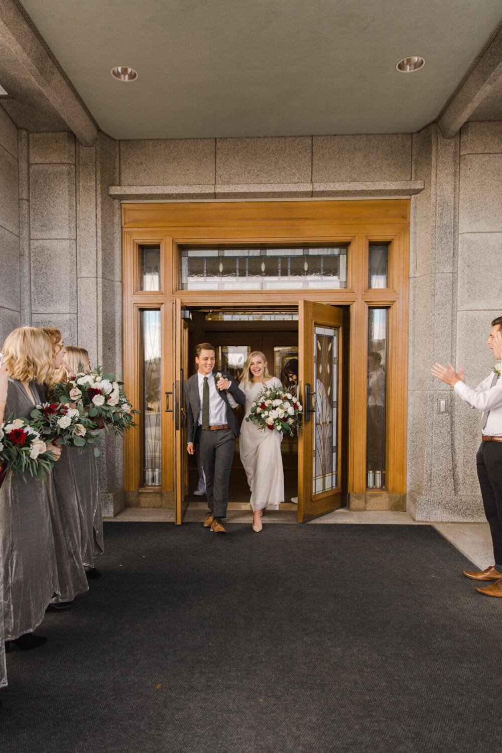 Priddis Alberta Winter Wedding burgundy cream silver inspiration Jennie Guenard Photography