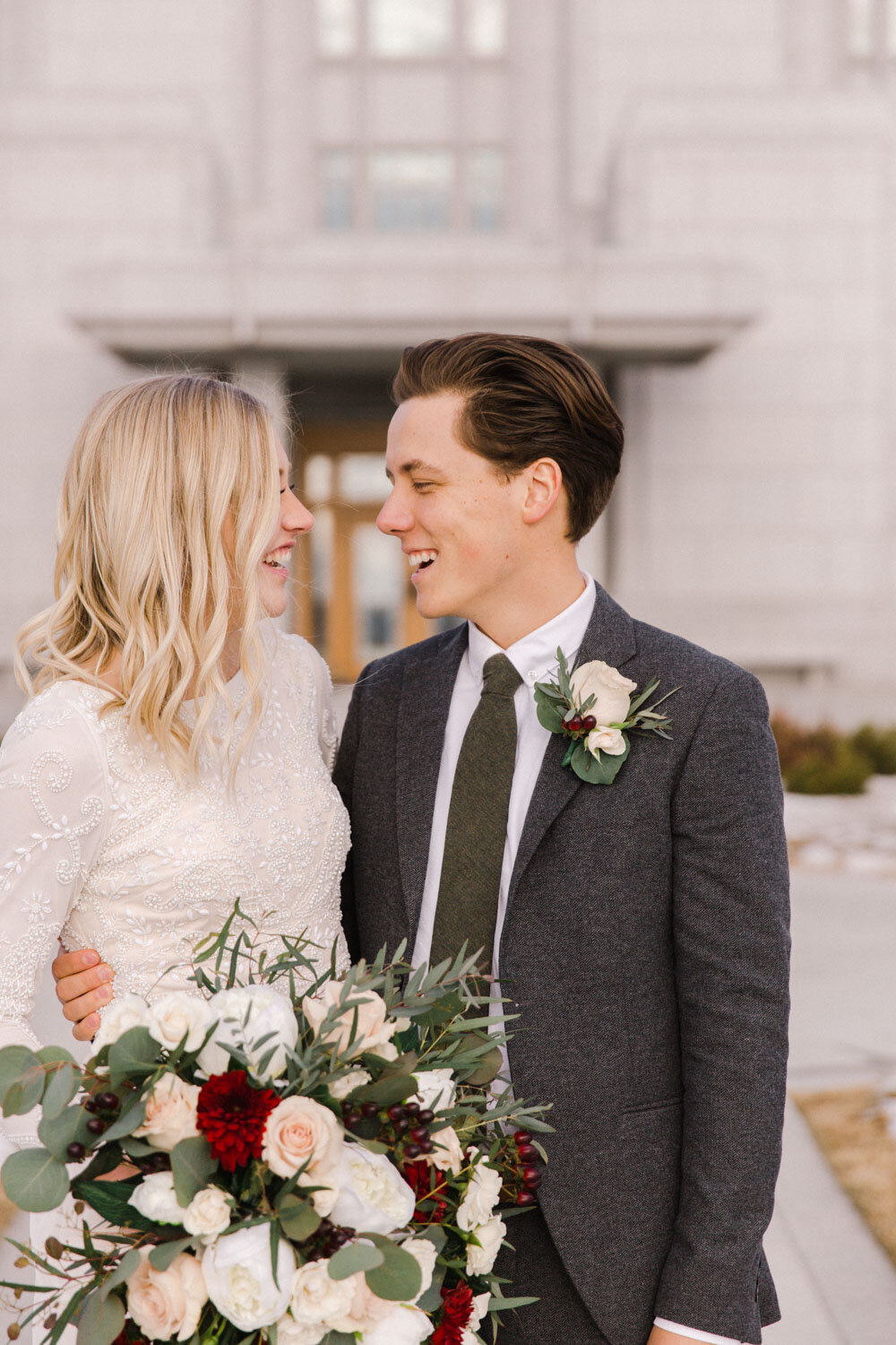 Priddis Alberta Winter Wedding burgundy cream silver inspiration Jennie Guenard Photography