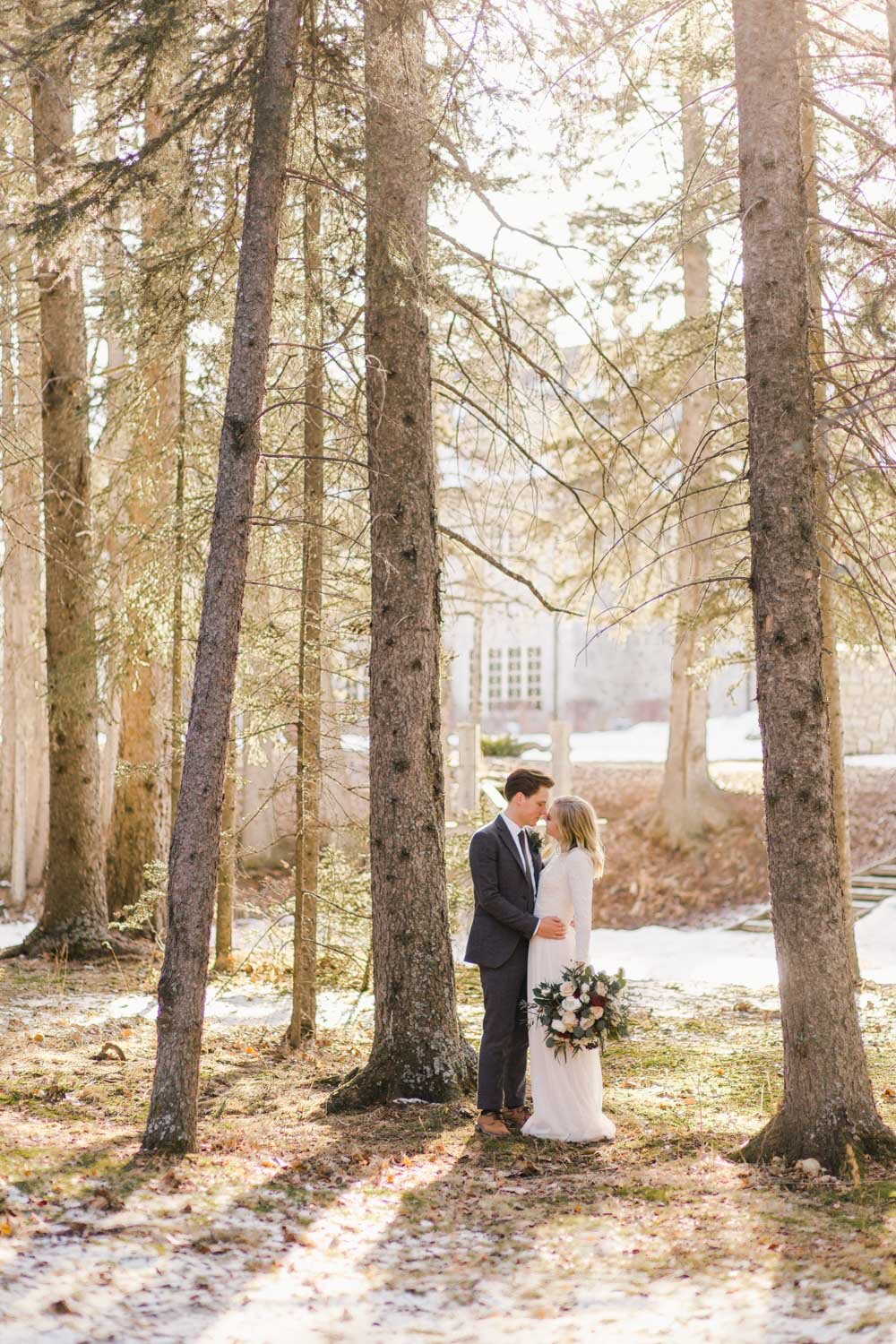 Priddis Alberta Winter Wedding burgundy cream silver inspiration Jennie Guenard Photography