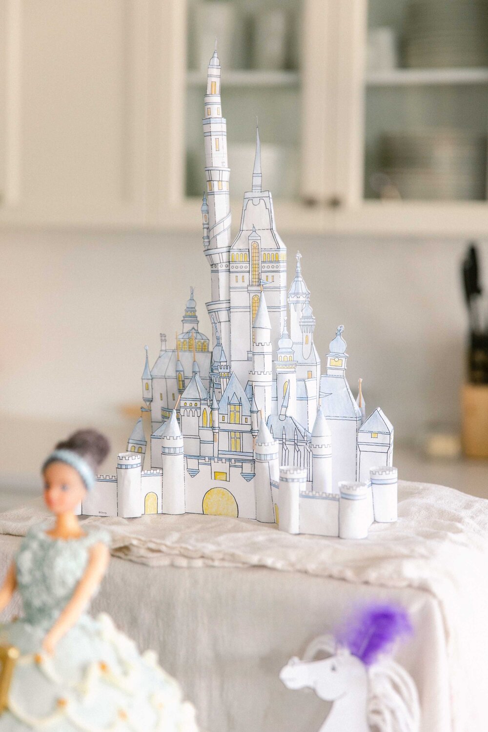 CINDERELLA INSPIRED COVID BIRTHDAY DECORATION IDEAS PARTY FOOD IDEAS CINDERELLA CAKE PAPER DISNEY CASTLE MODEL