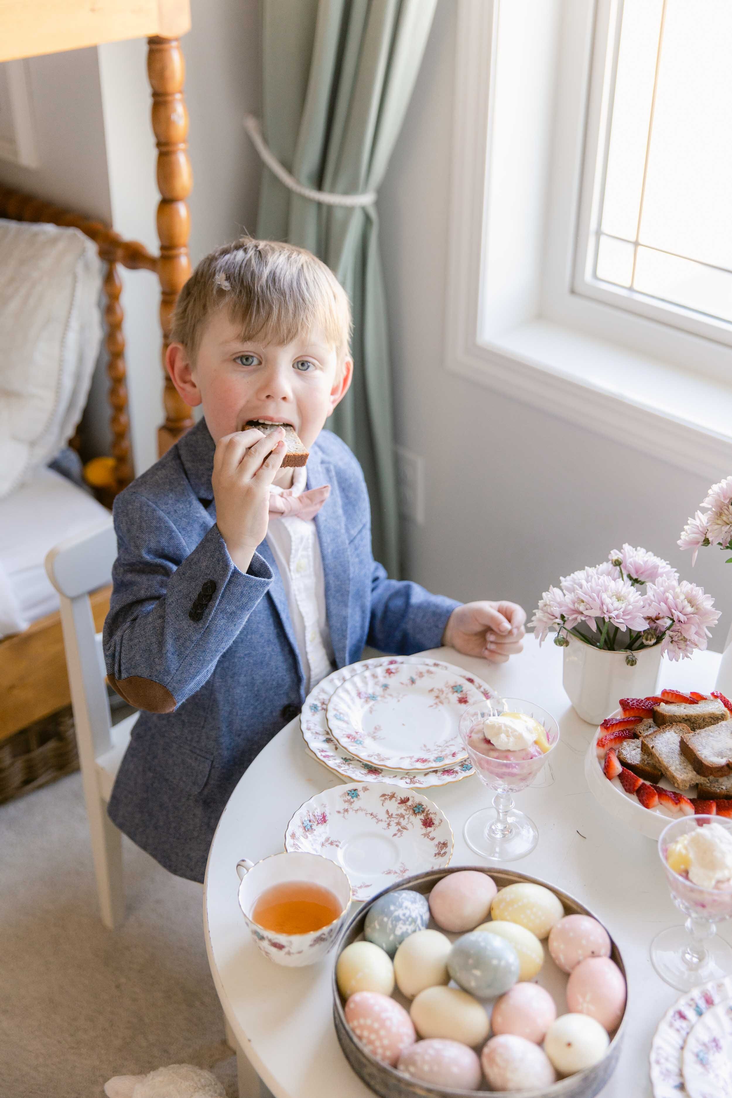 How to Connect with children, mother's connection, easter tea party, calgary motherhood photographer jennie guenard photography