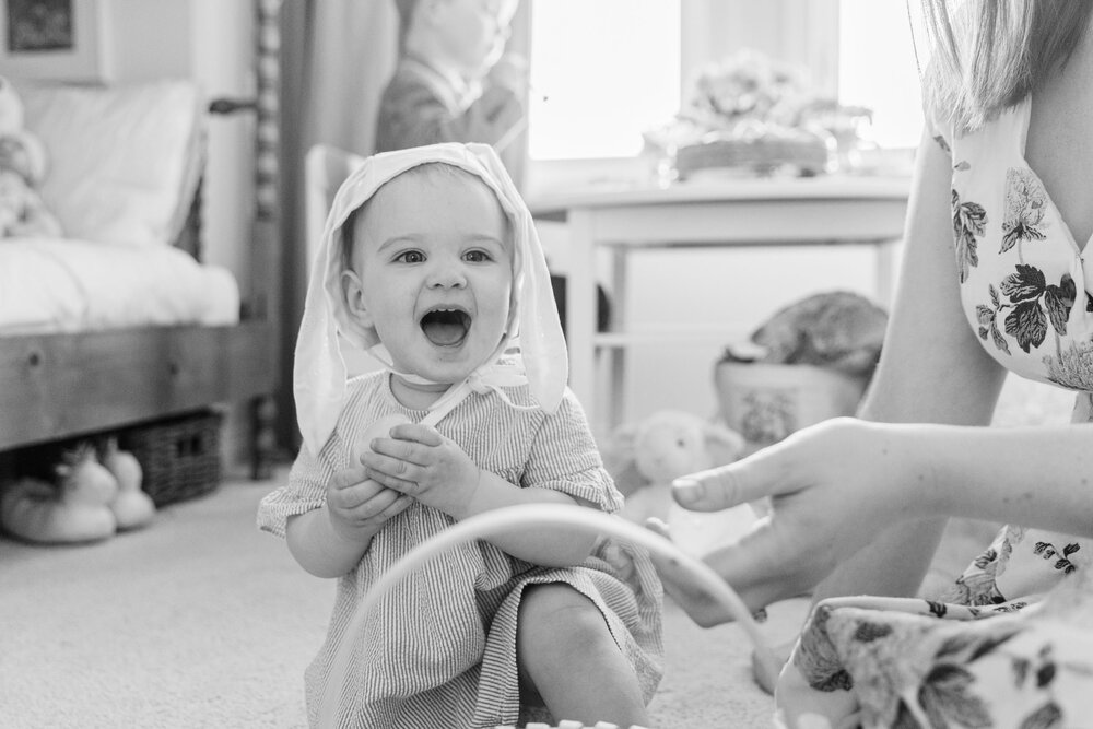 How to Connect with children, mother's connection, easter tea party, calgary motherhood photographer jennie guenard photography