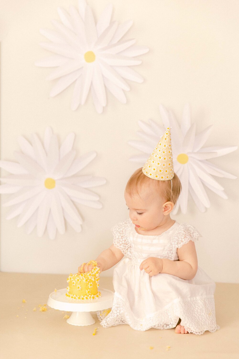 Baby's first birthday daisy themed party inspiration Calgary Photographer Jennie Guenard Photography