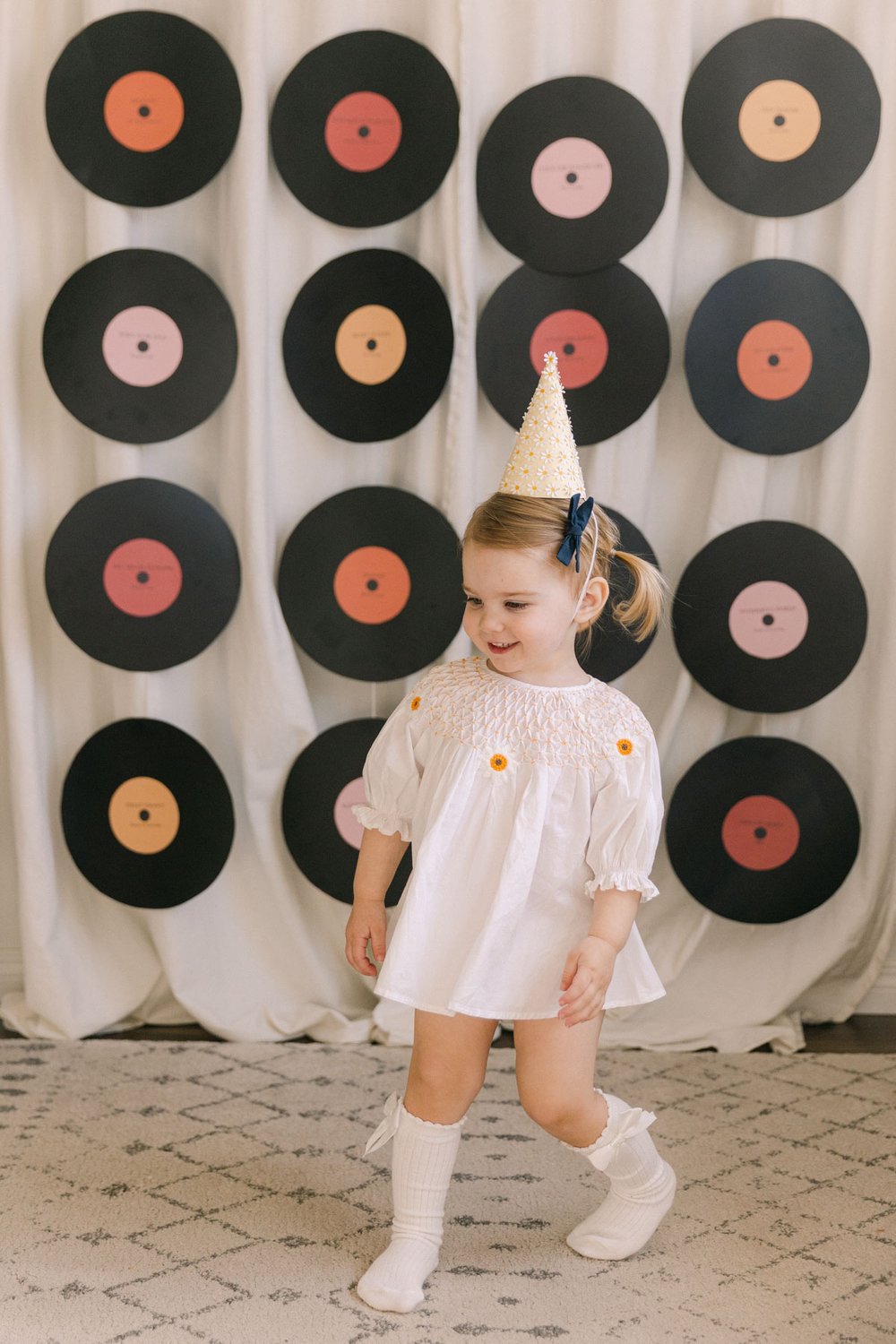DIY Record Wall Tutorial "Two Groovy" Birthday Party Theme - Inspiration and Free Downloads Calgary Family Lifestyle Photographer Jennie Guenard Photography