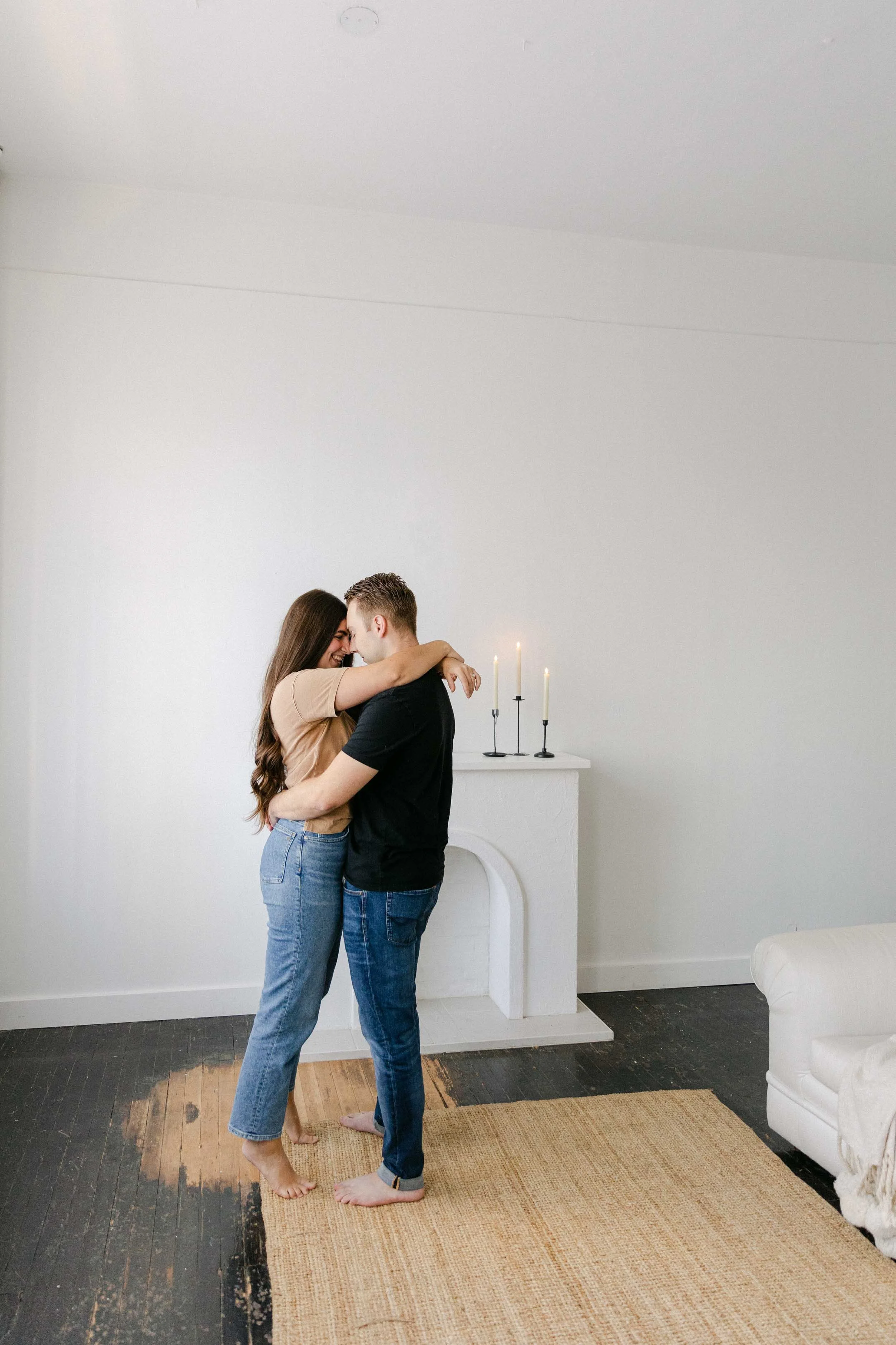 Plaited Portraits Photographers Calgary Couples Engagement Anniversary in home session photography