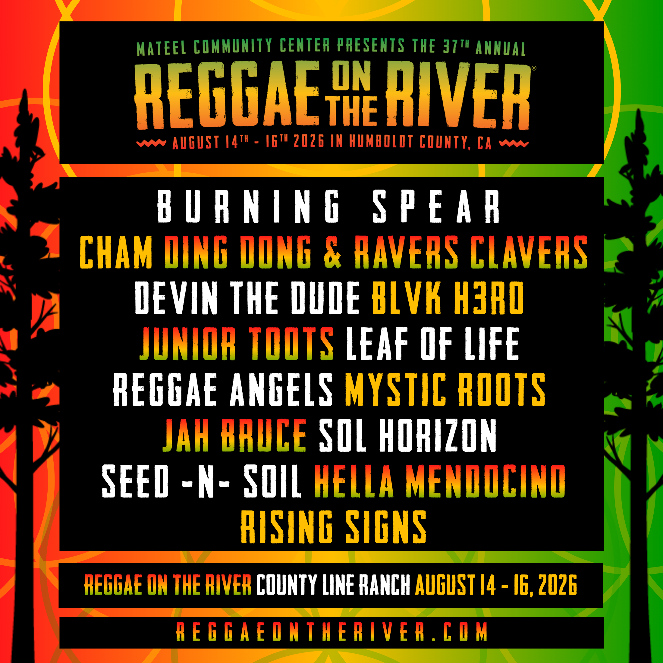 Reggae On The River Phase 3 lineup