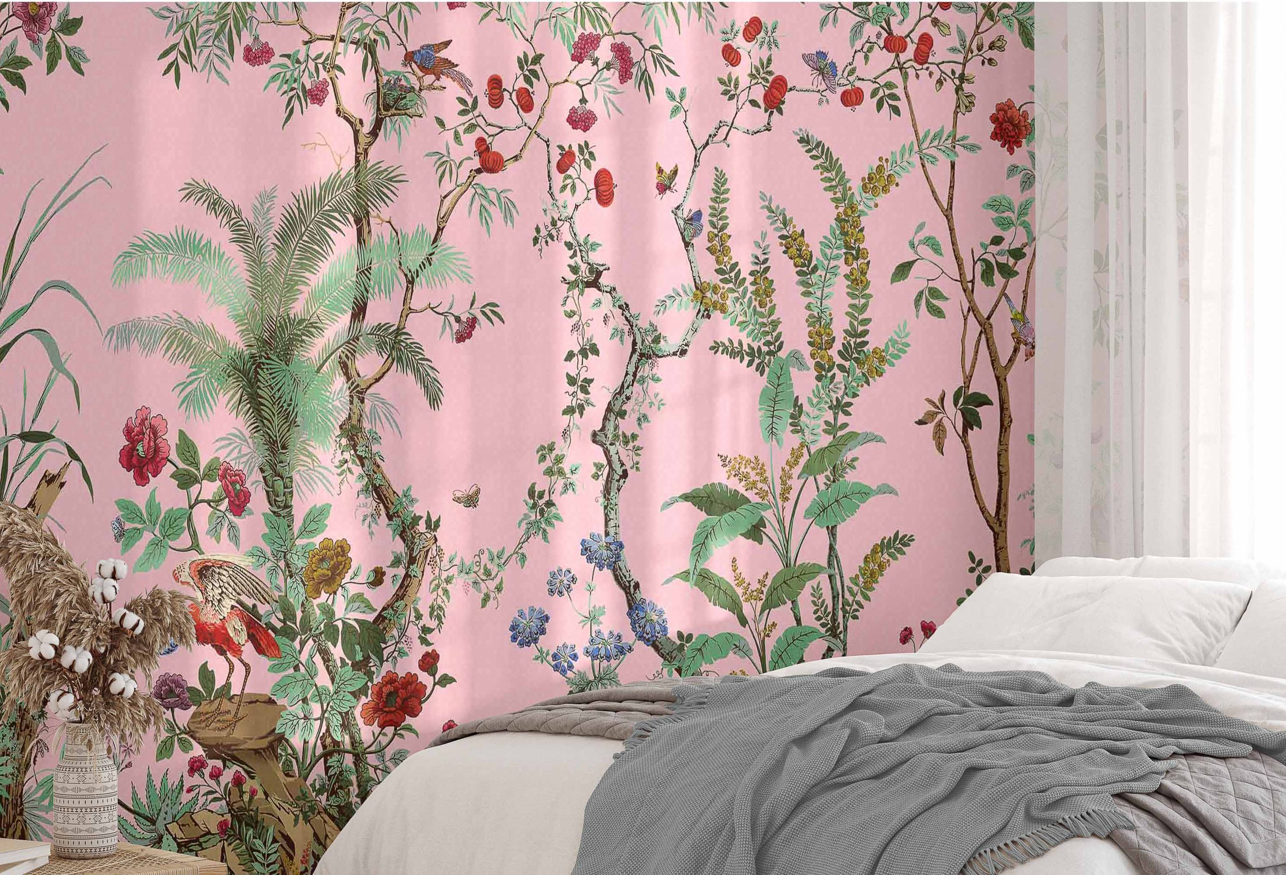 Buy Chinoiserie Wallpaper Pink Online In India  Etsy India
