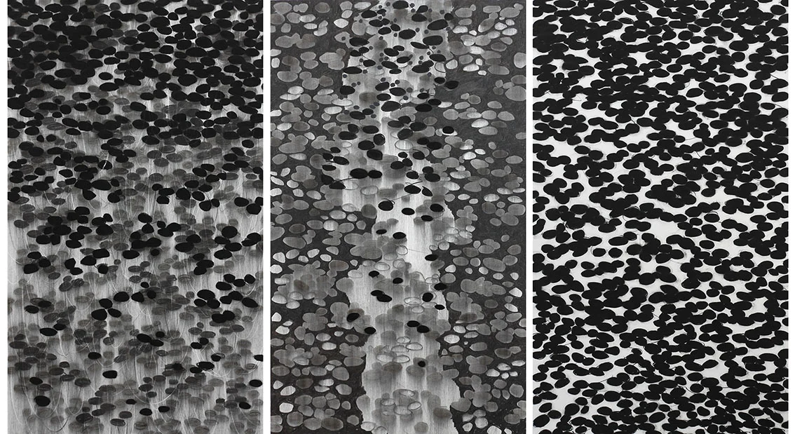 notes for navigation 2014 / charcoal drawing on paper / 270cm x 144cm