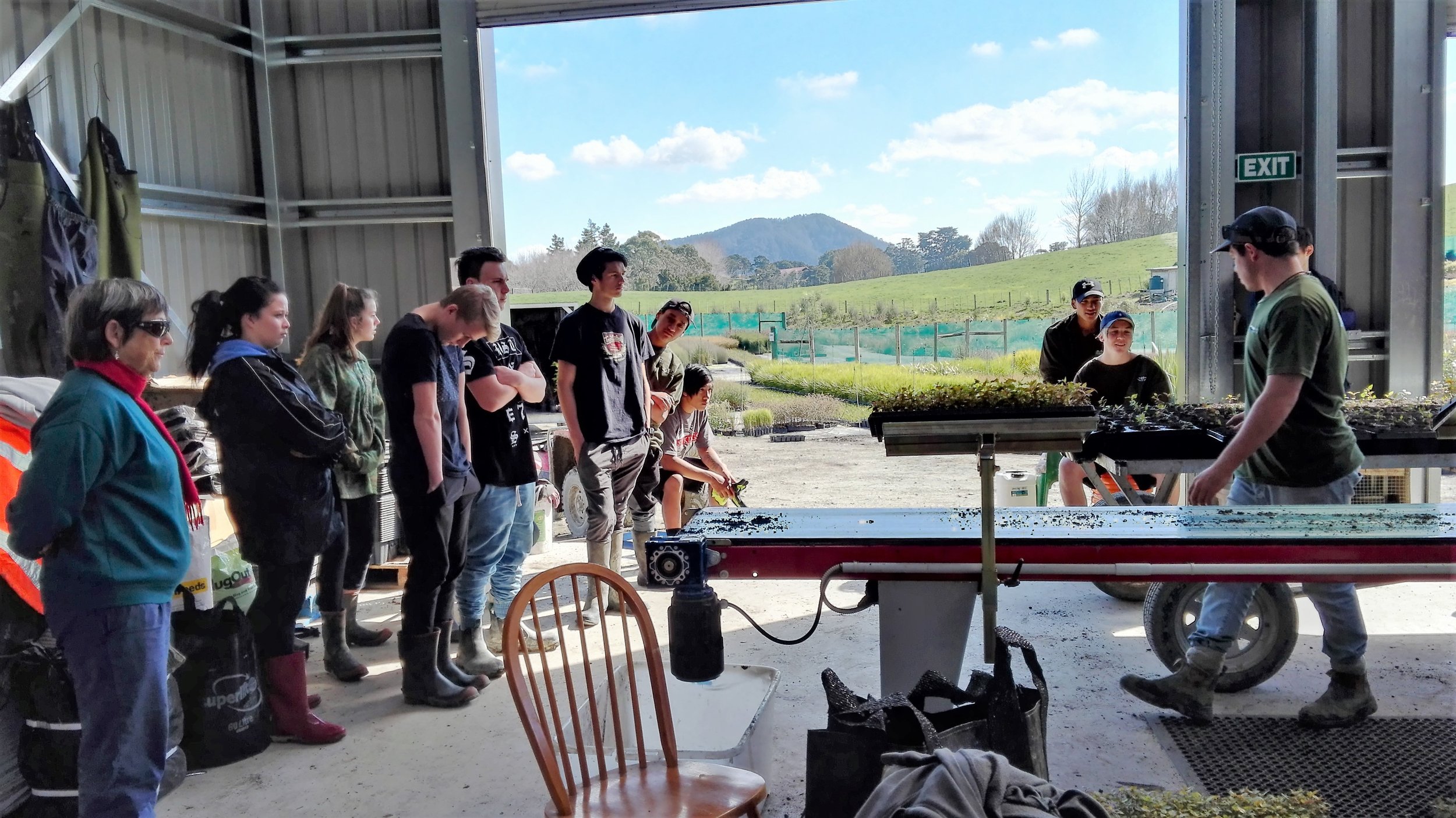 Otamatea Geography students get a overview of the Rural Design nursery. 