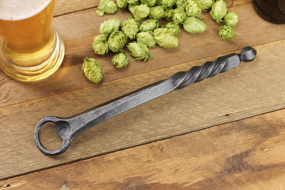 Handcrafted Forged Bottle Opener with Twist Handle and Ball – MOUNTAIN  ELEMENT
