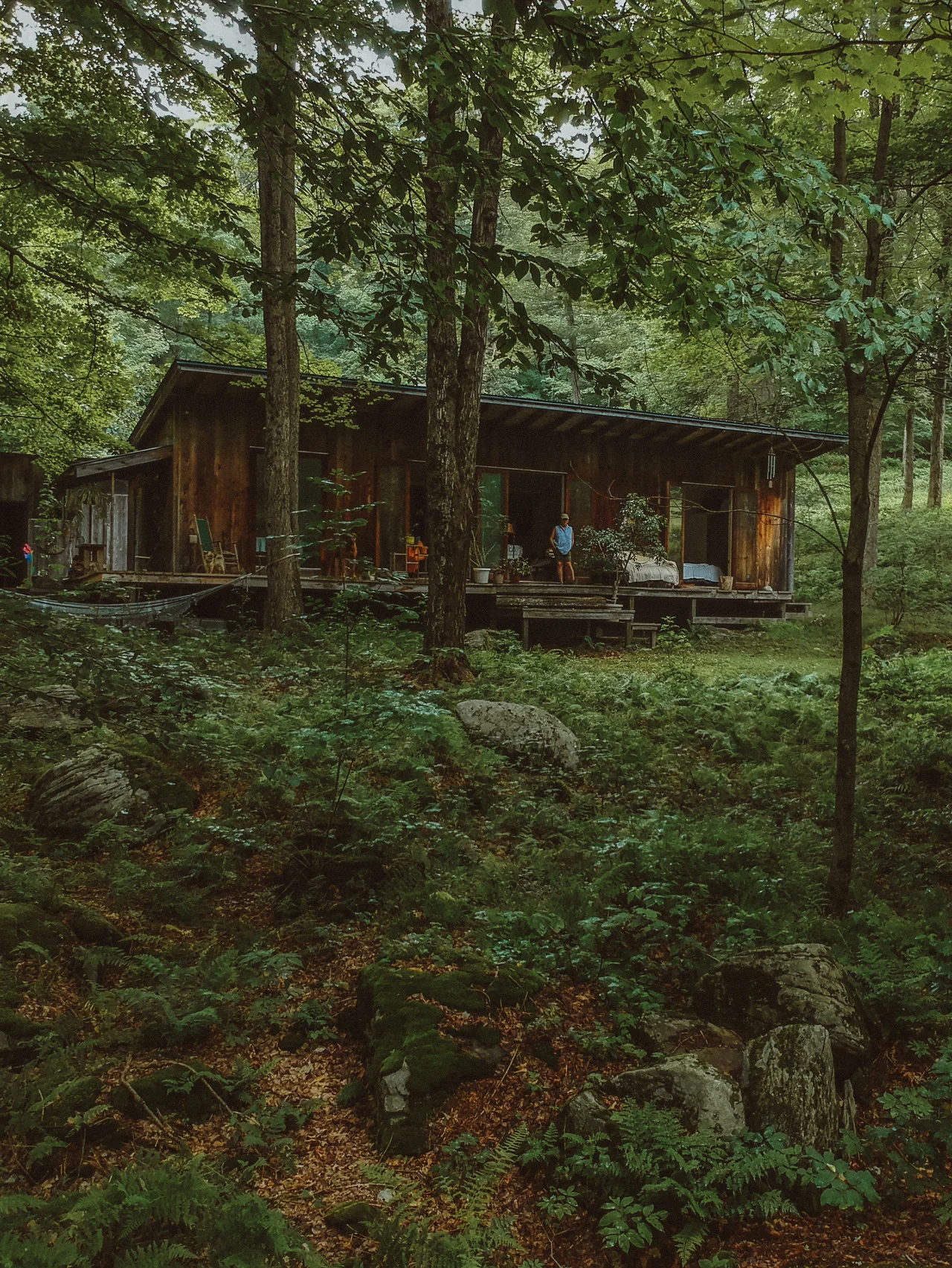 Judy at the cabin she built with her father in the late 1960s. Set up a quiet mountain road in the Western Catskills, on a parcel of land given to her by a friend, Judy has lived here ever since and is still the life of any party. Photo by Peter Crosby (@pbcrosby).