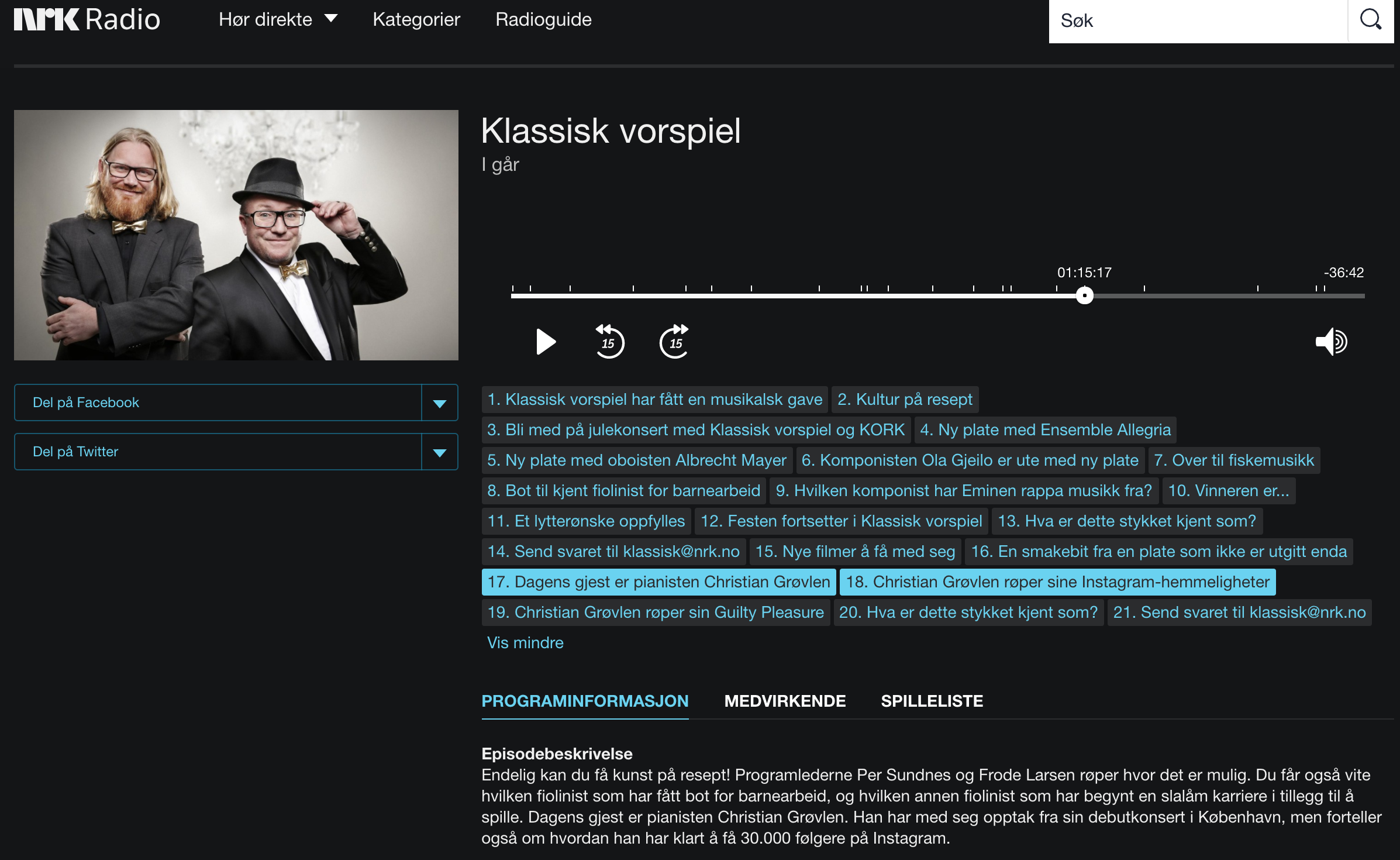 CHRISTIAN GJESTER KLASSISK VORSPIEL