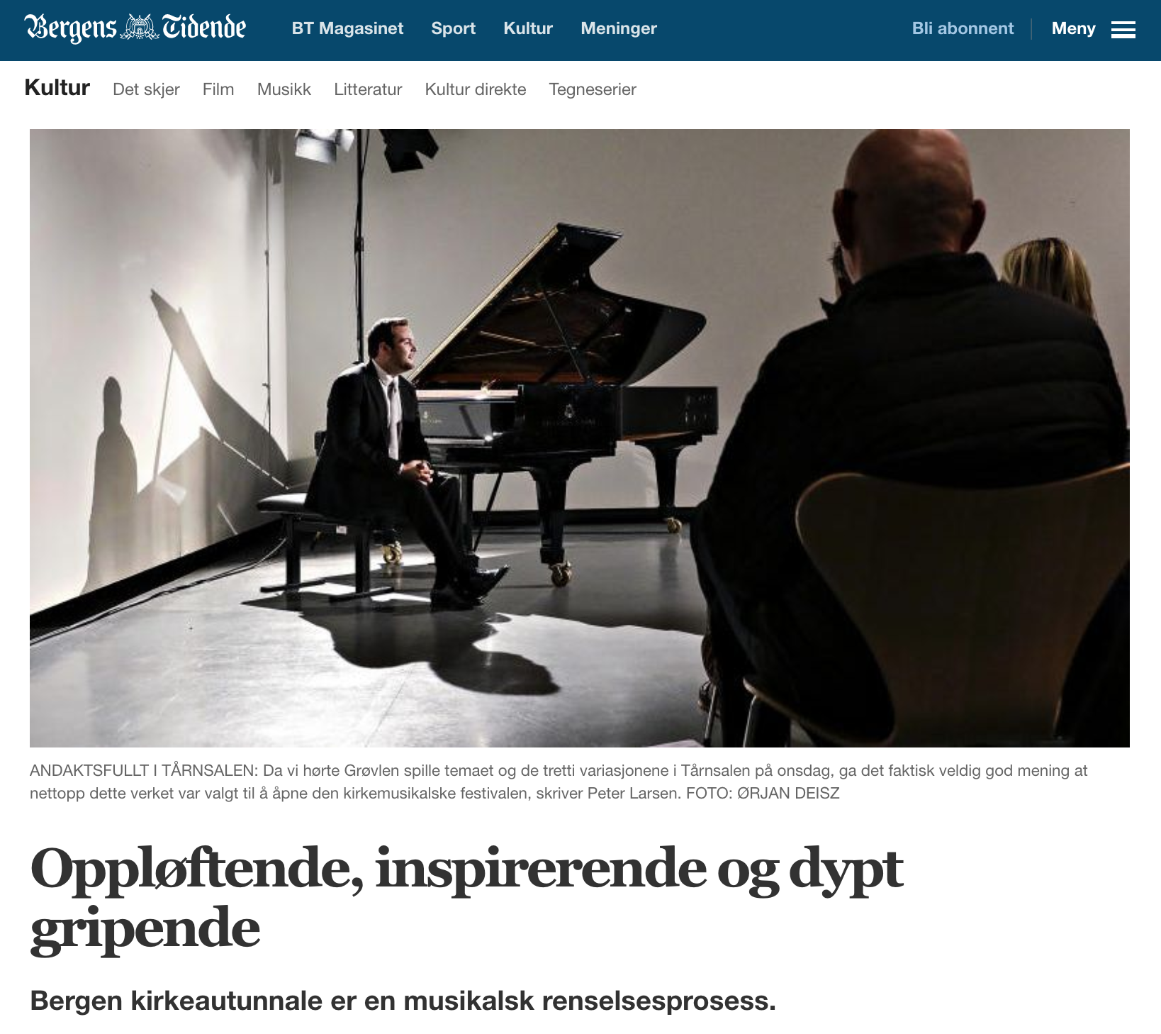 BACHS GOLDBERGVARIASJONER PÅ BERGEN KIRKEAUTUNNALE