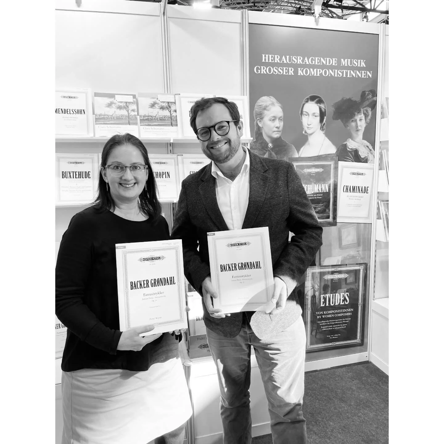 Today Sabrina and I presented new editions of two sets of Fantasy Pieces by Agathe Backer Gr&oslash;ndahl on @editionpeterspublications at the @leipzigerbuchmesse. I am grateful, proud and happy of what we have achieved over the last few years to pro