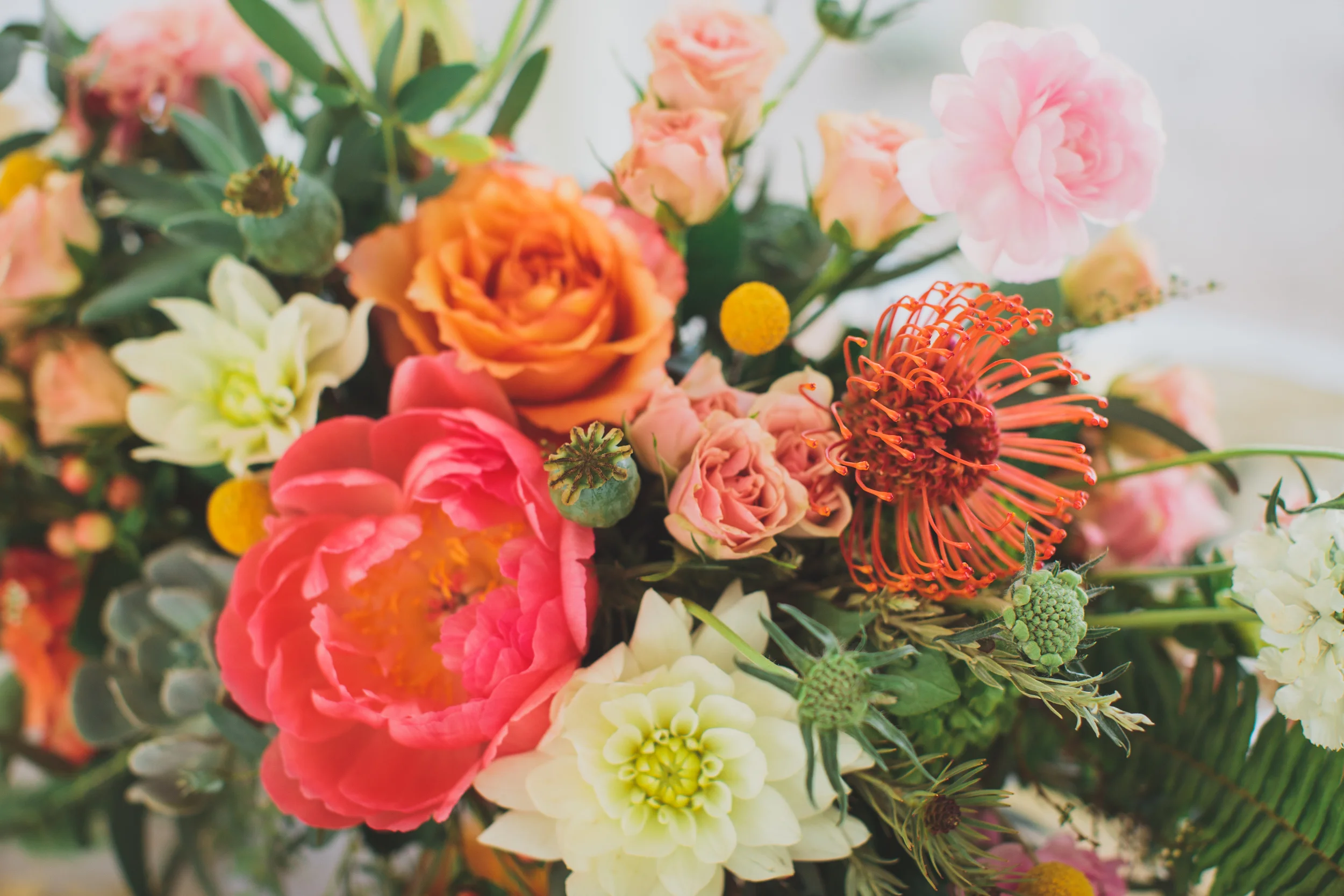 tropical peony bouquet